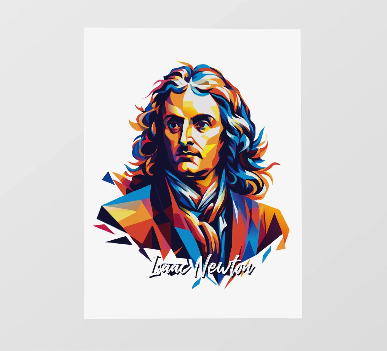 Isaac Newton in WPAP Pop Art pellicola backlit da vectorartnesia