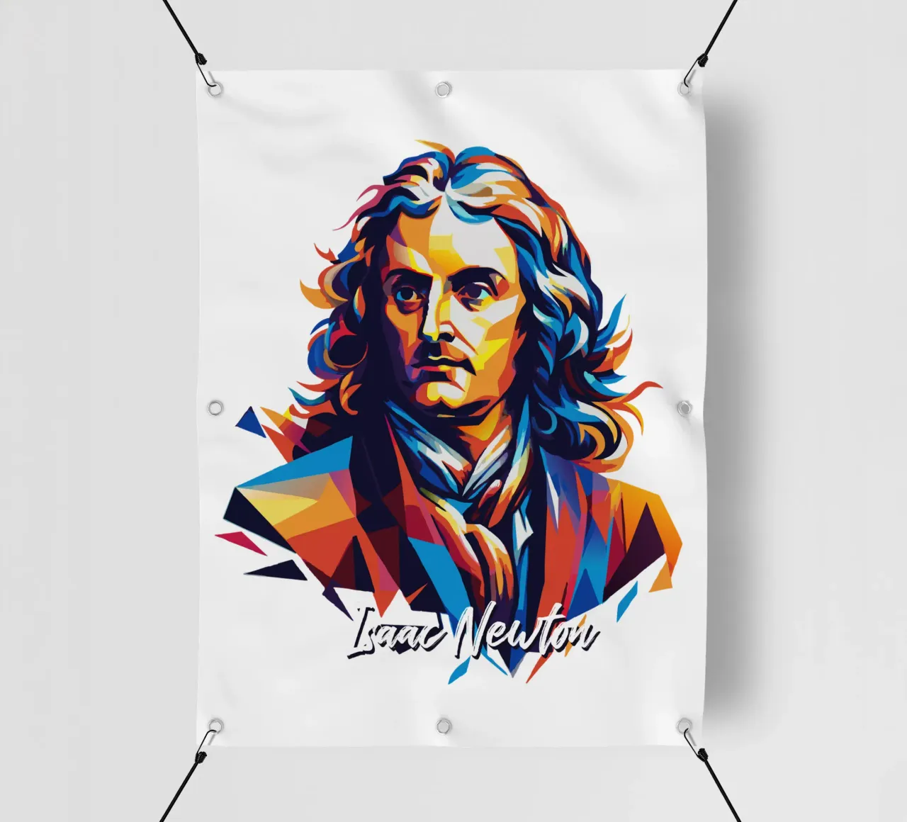 Isaac Newton in WPAP Pop Art telo in pvc da vectorartnesia
