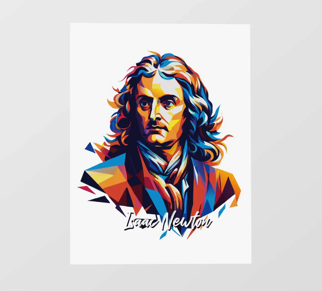 Isaac Newton in WPAP Pop Art telo in pvc da vectorartnesia
