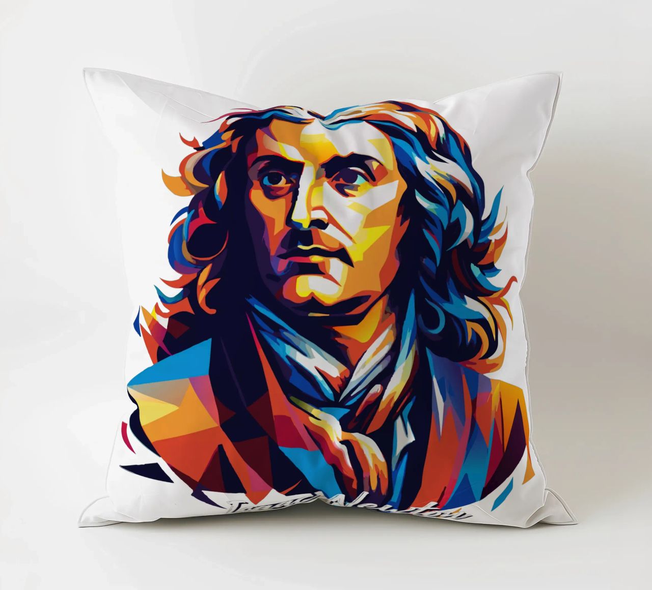 Isaac Newton in WPAP Pop Art cuscino da vectorartnesia