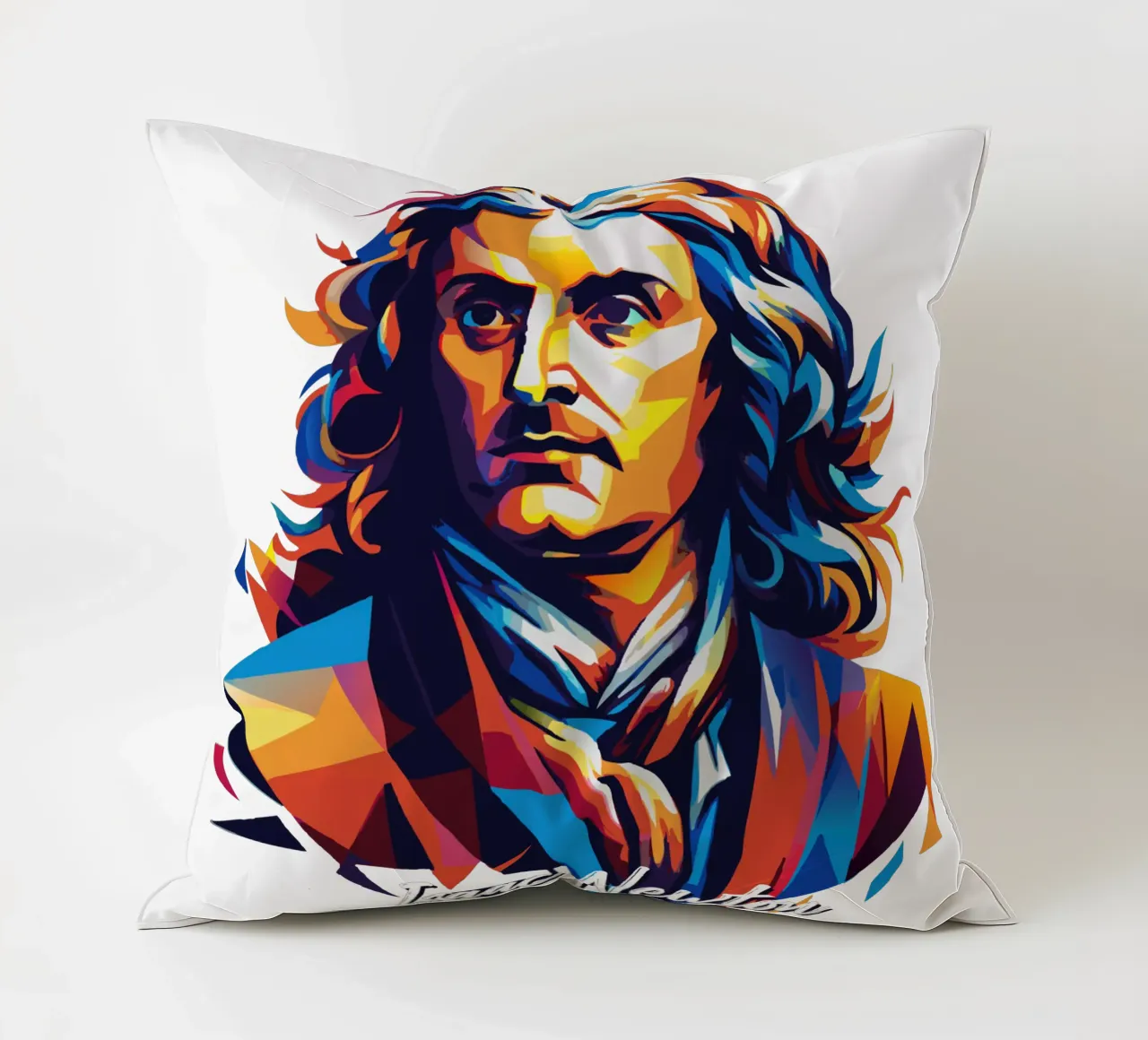 Isaac Newton in WPAP Pop Art cuscino da vectorartnesia