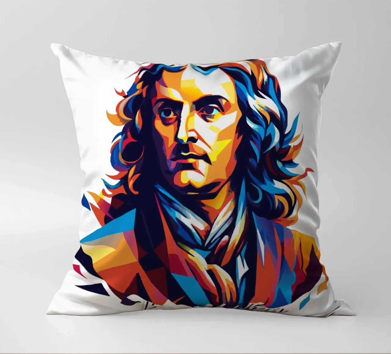 Isaac Newton in WPAP Pop Art cuscino da vectorartnesia