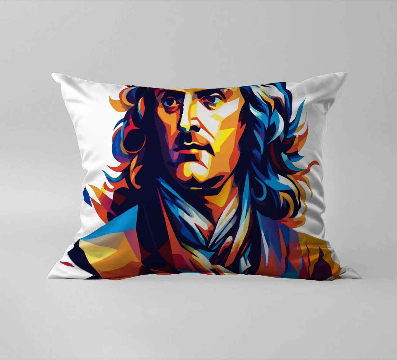 Isaac Newton in WPAP Pop Art cuscino da vectorartnesia