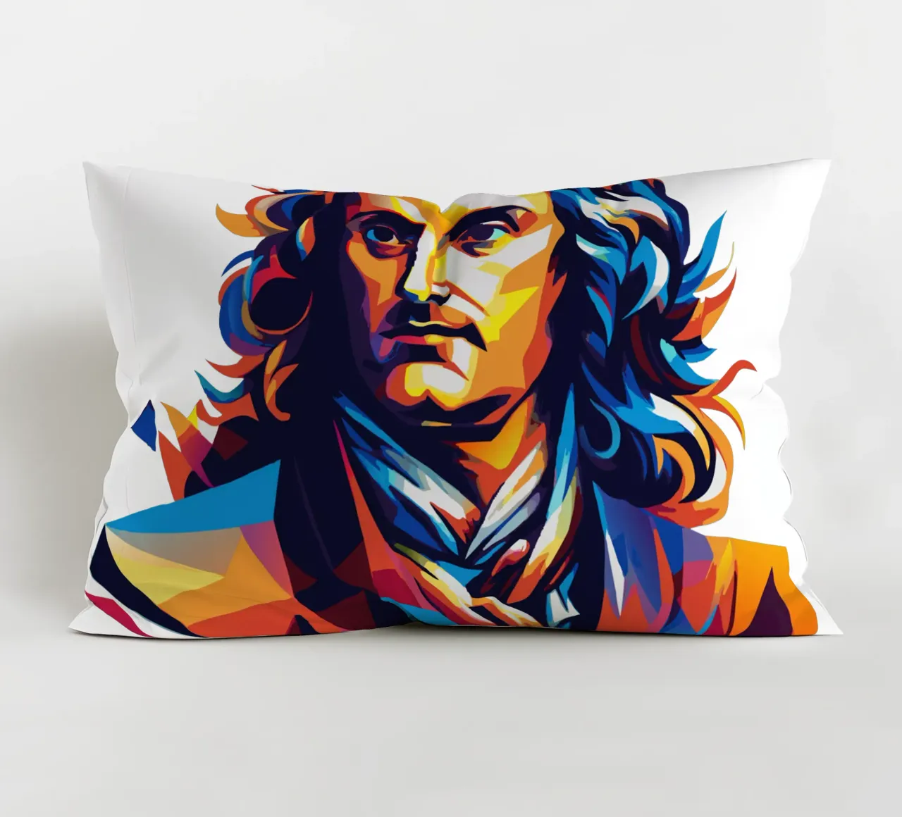 Isaac Newton in WPAP Pop Art Kissen von vectorartnesia