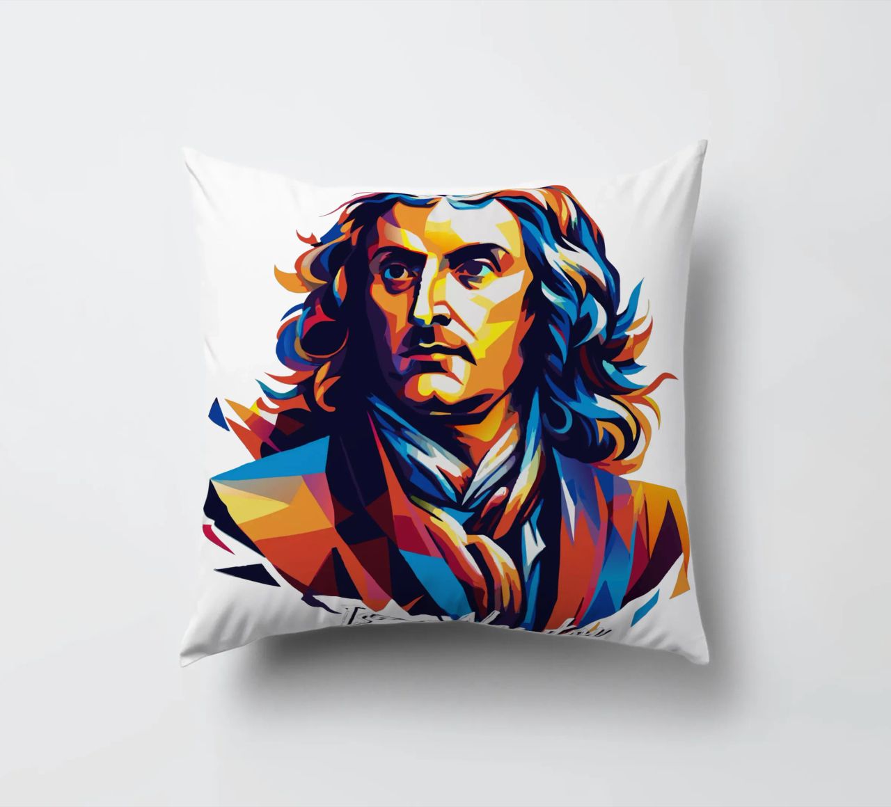 Isaac Newton in WPAP Pop Art cuscino da vectorartnesia