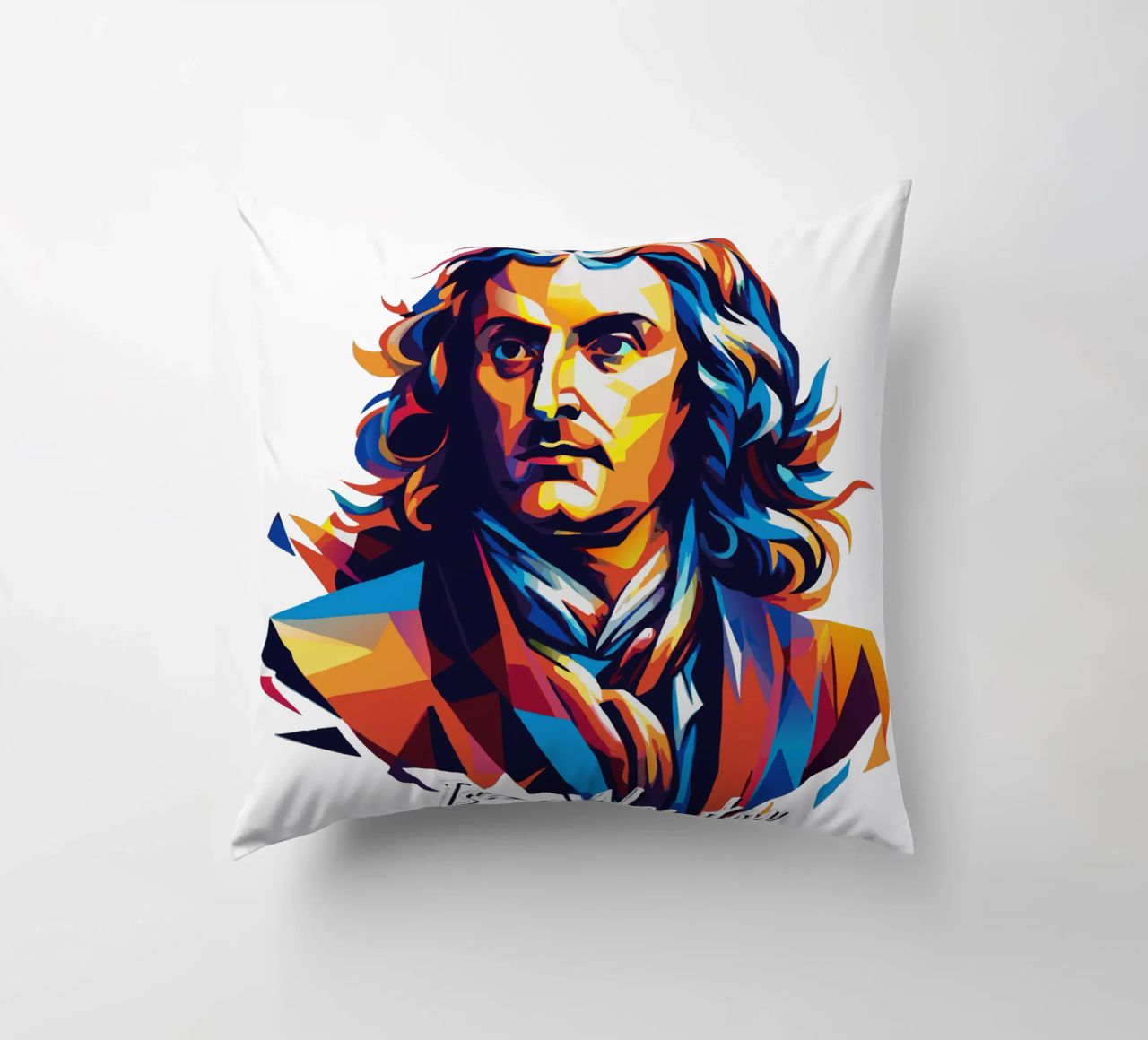 Isaac Newton in WPAP Pop Art cuscino da vectorartnesia