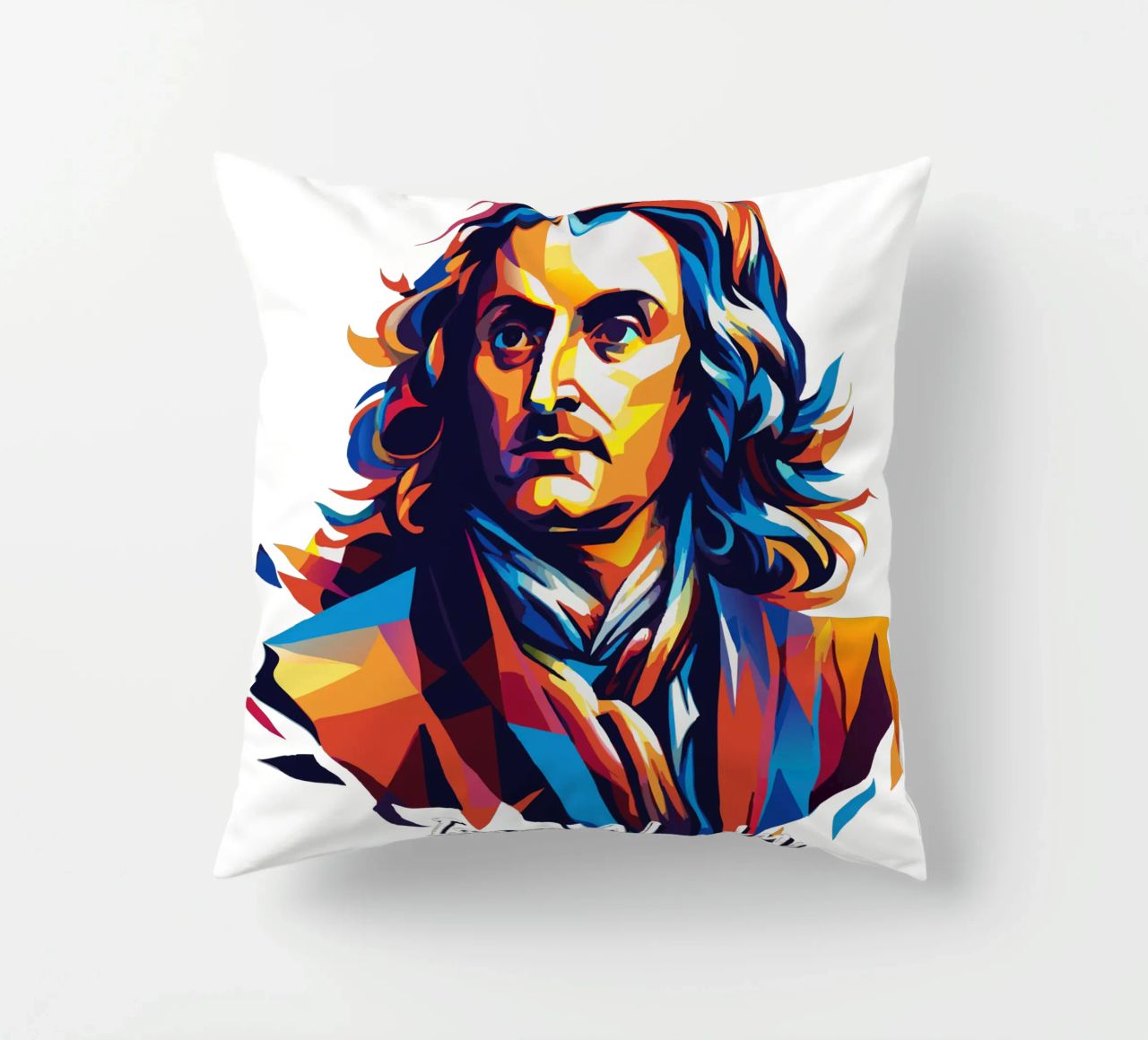 Isaac Newton in WPAP Pop Art cuscino da vectorartnesia