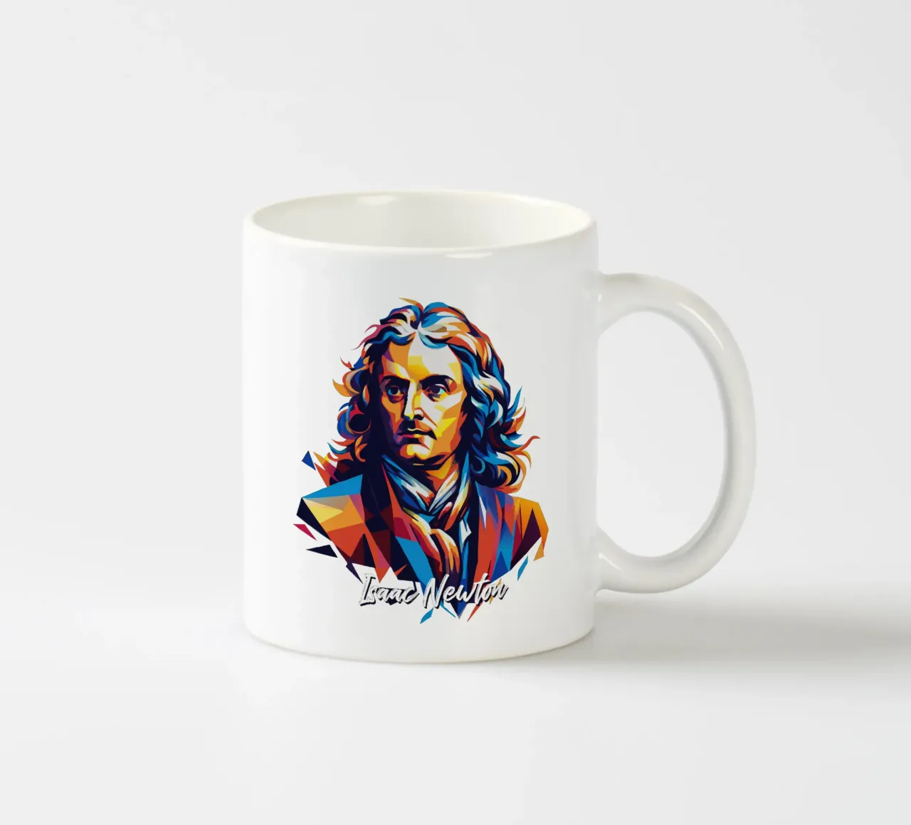 Isaac Newton in WPAP Pop Art Keramik Tasse von vectorartnesia