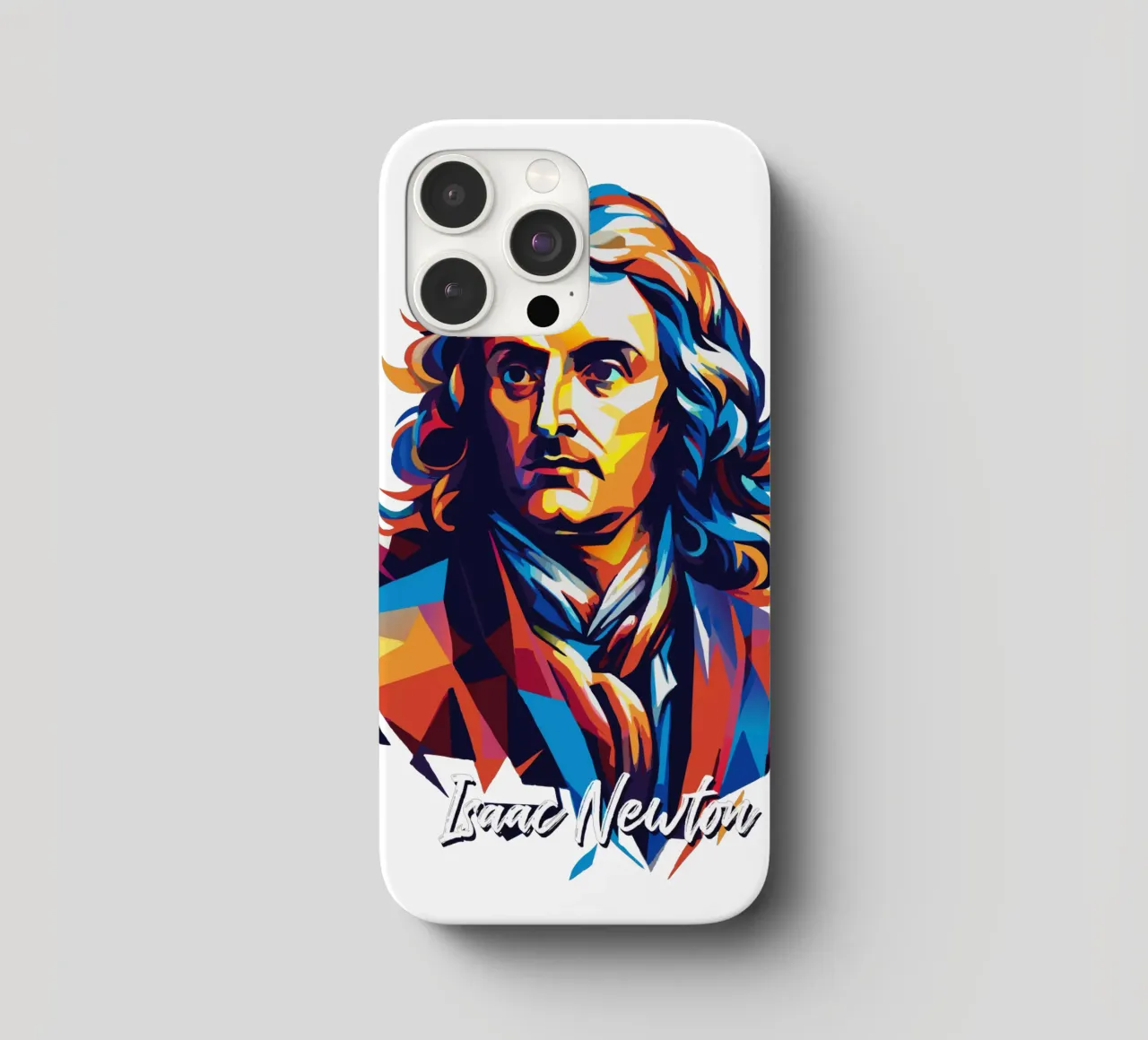 Isaac Newton in WPAP Pop Art cover iphone da vectorartnesia