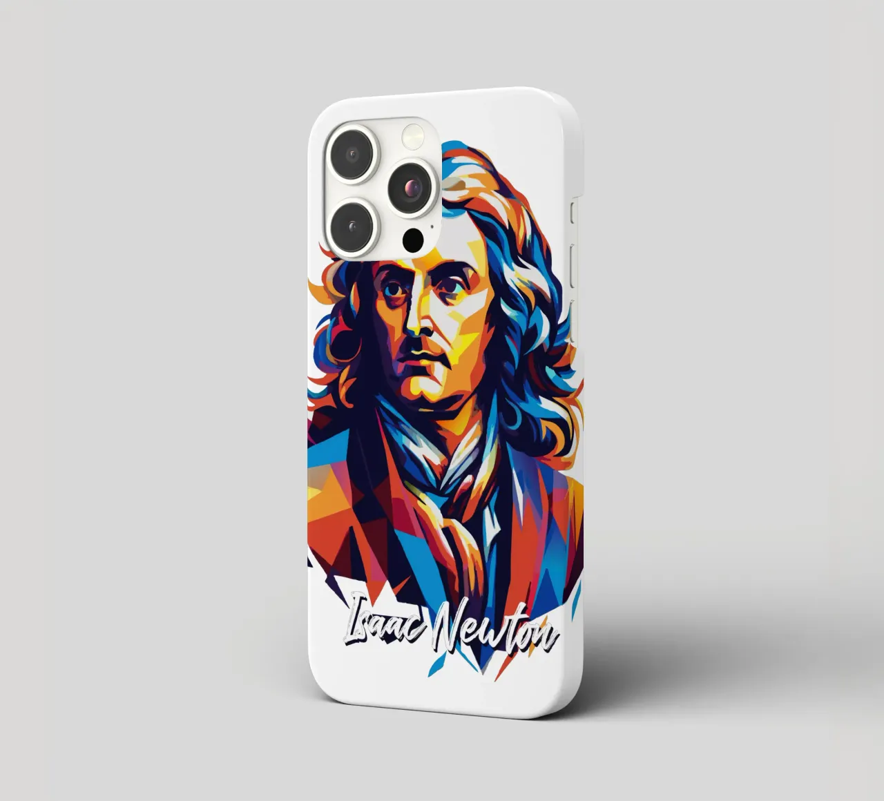 Isaac Newton in WPAP Pop Art cover iphone da vectorartnesia