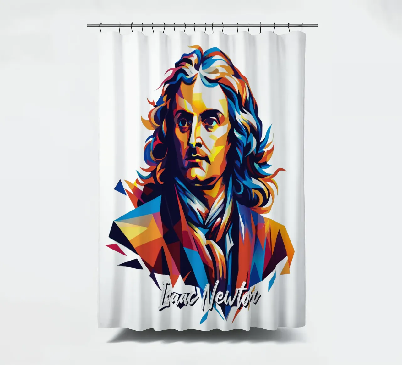 Isaac Newton in WPAP Pop Art tenda da doccia da vectorartnesia