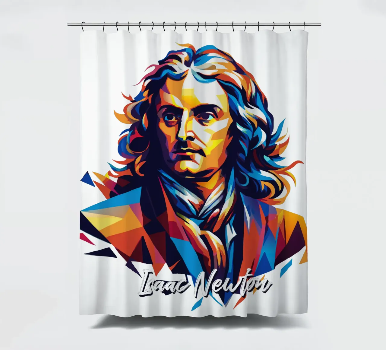 Isaac Newton in WPAP Pop Art tenda da doccia da vectorartnesia