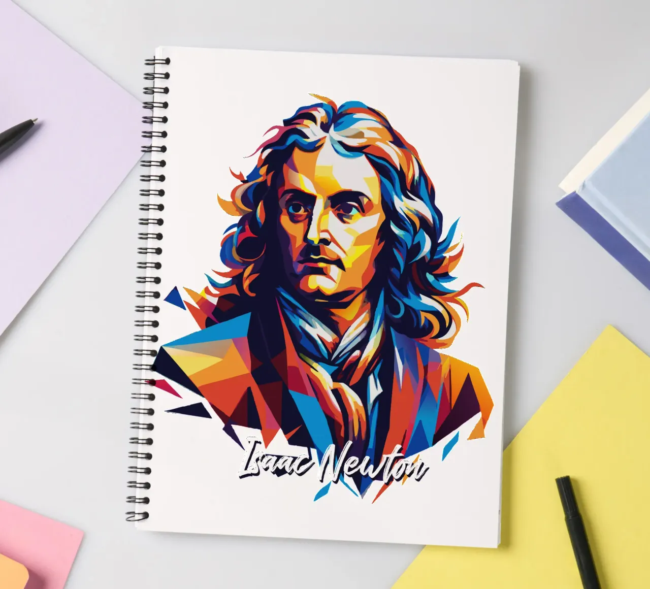 Isaac Newton in WPAP Pop Art Ringbuch von vectorartnesia