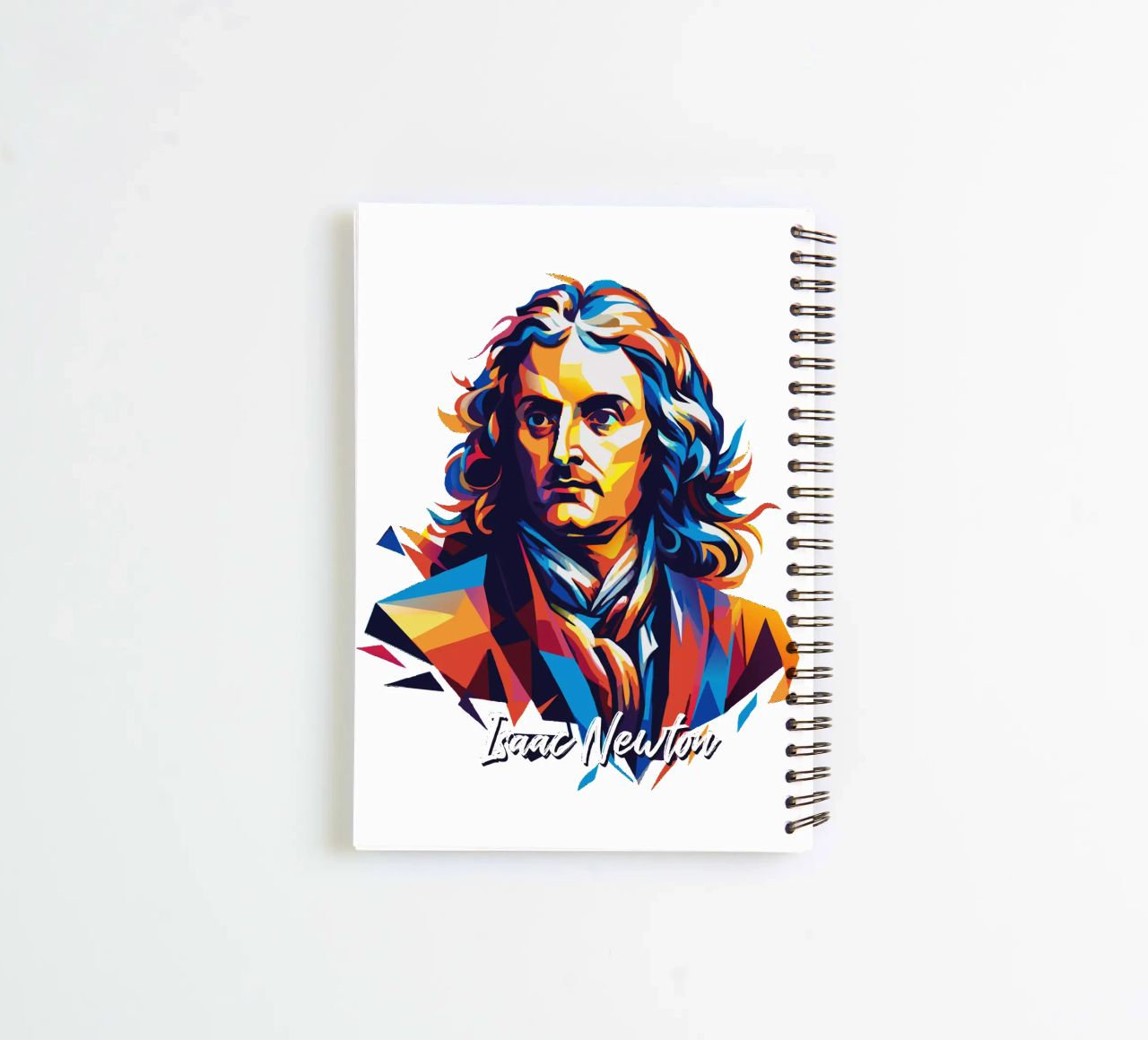 Isaac Newton in WPAP Pop Art spiral notebook by vectorartnesia