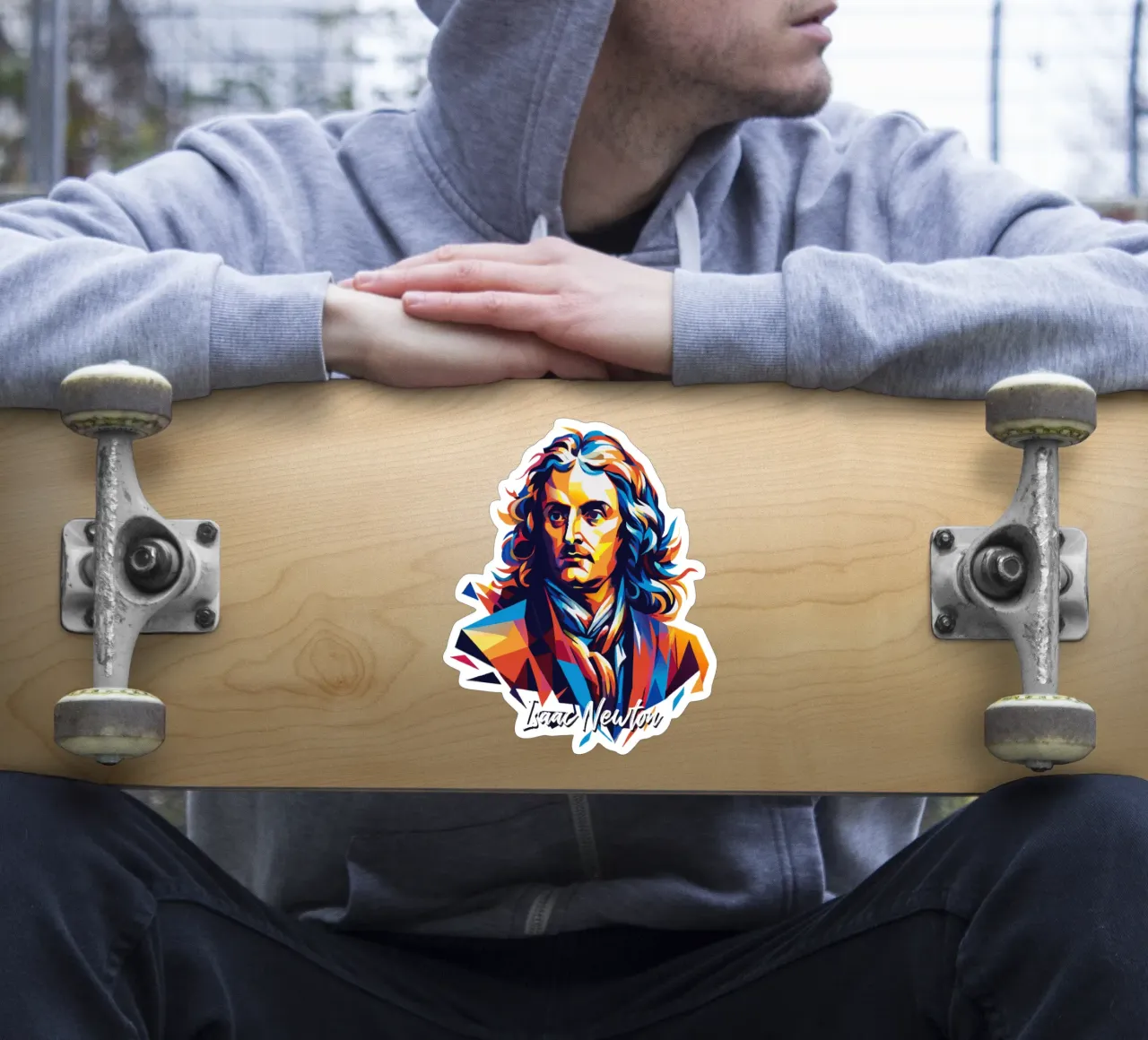 Isaac Newton in WPAP Pop Art adesivo da vectorartnesia