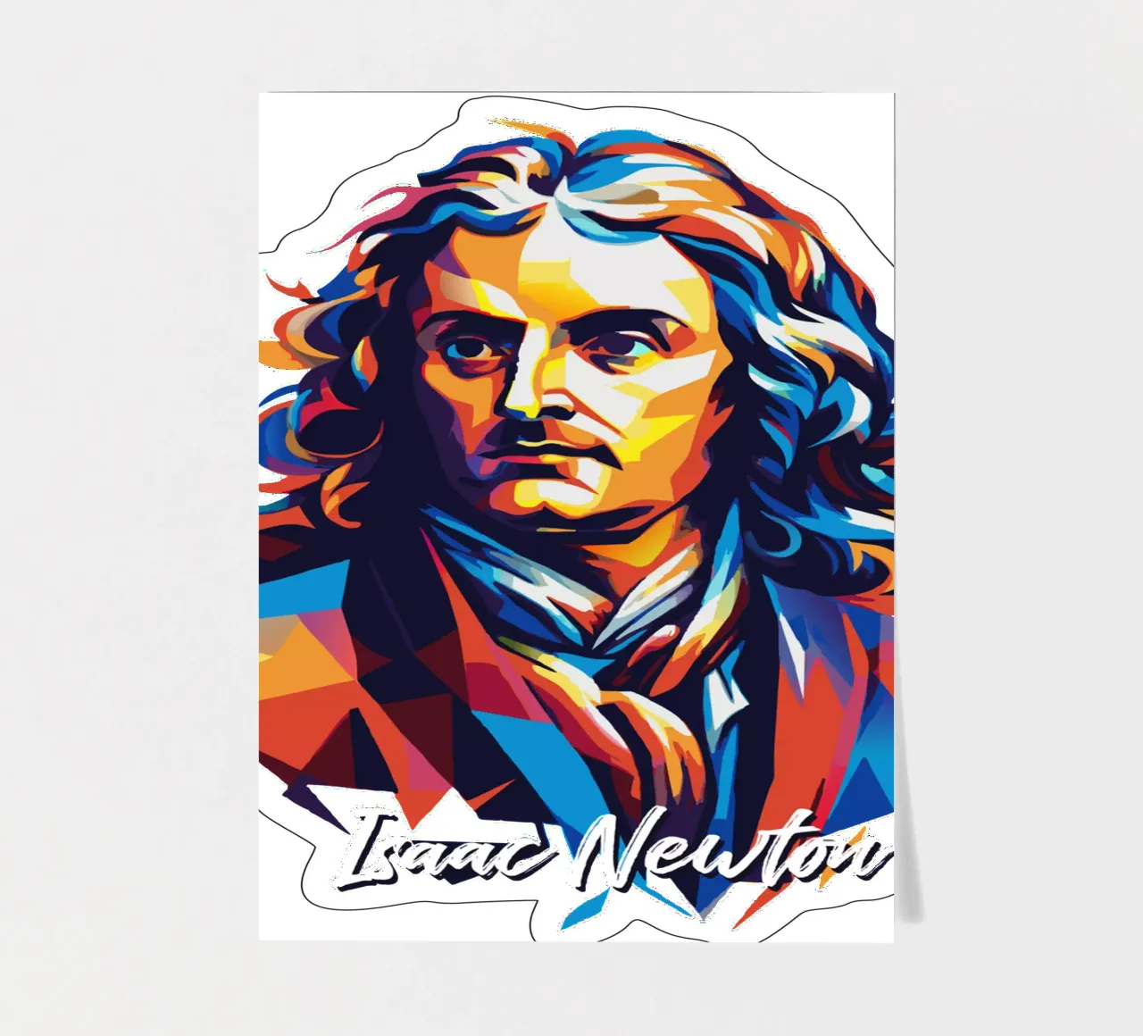 Isaac Newton in WPAP Pop Art foglio adesivo da vectorartnesia