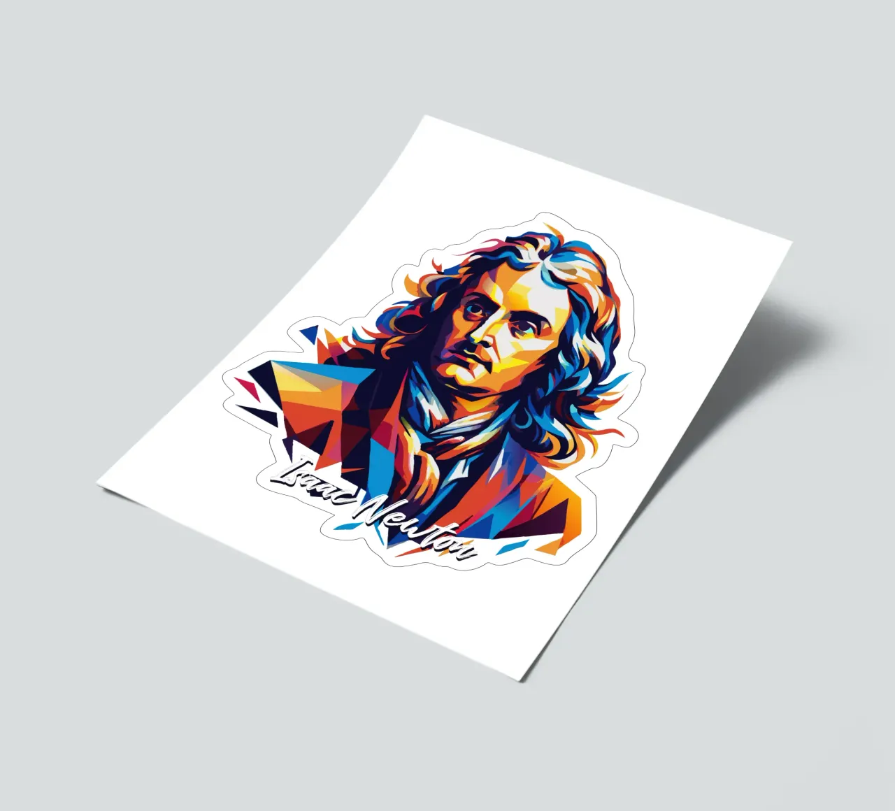 Isaac Newton in WPAP Pop Art foglio adesivo da vectorartnesia