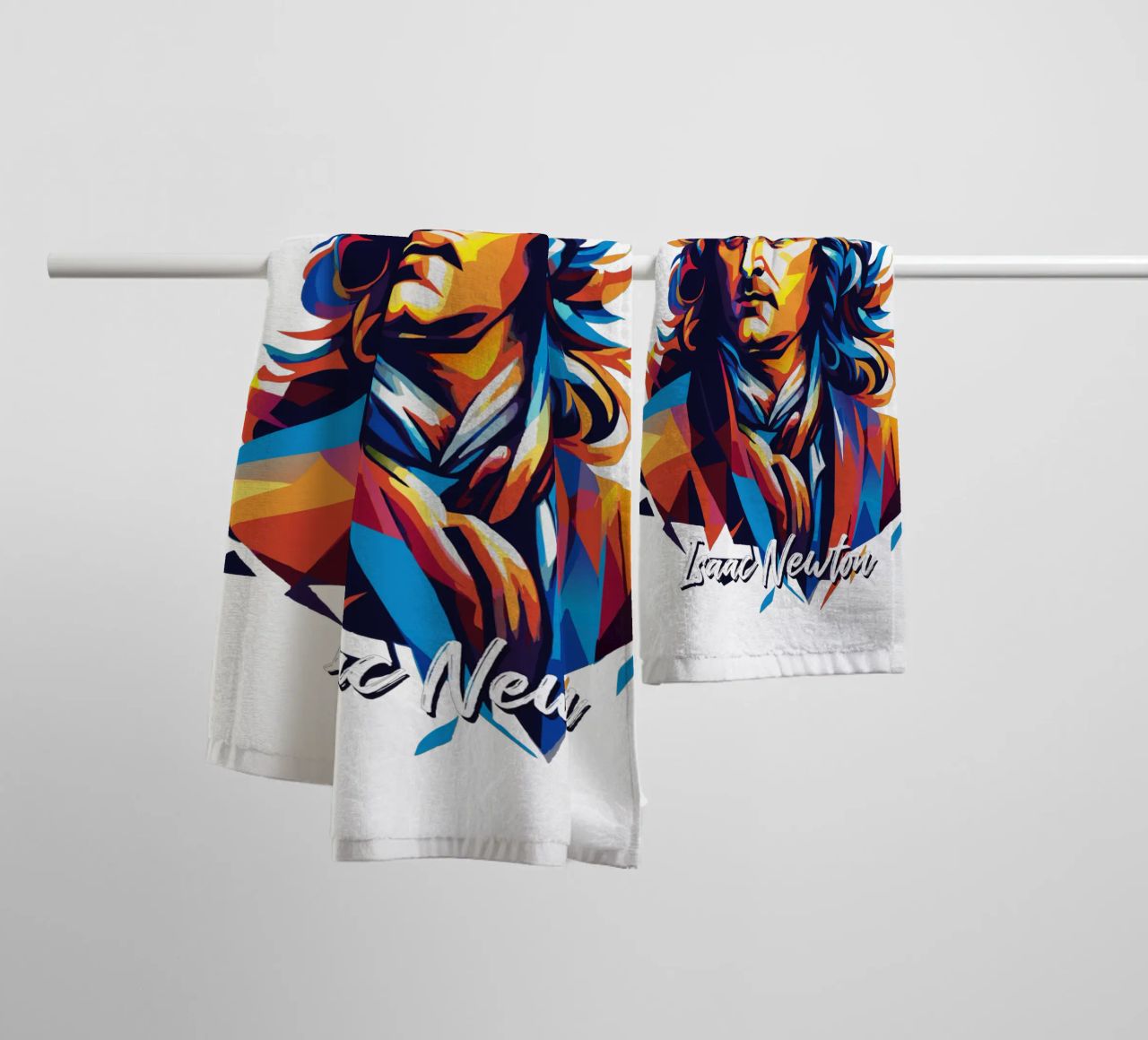 Isaac Newton in WPAP Pop Art asciugamano da bagno da vectorartnesia