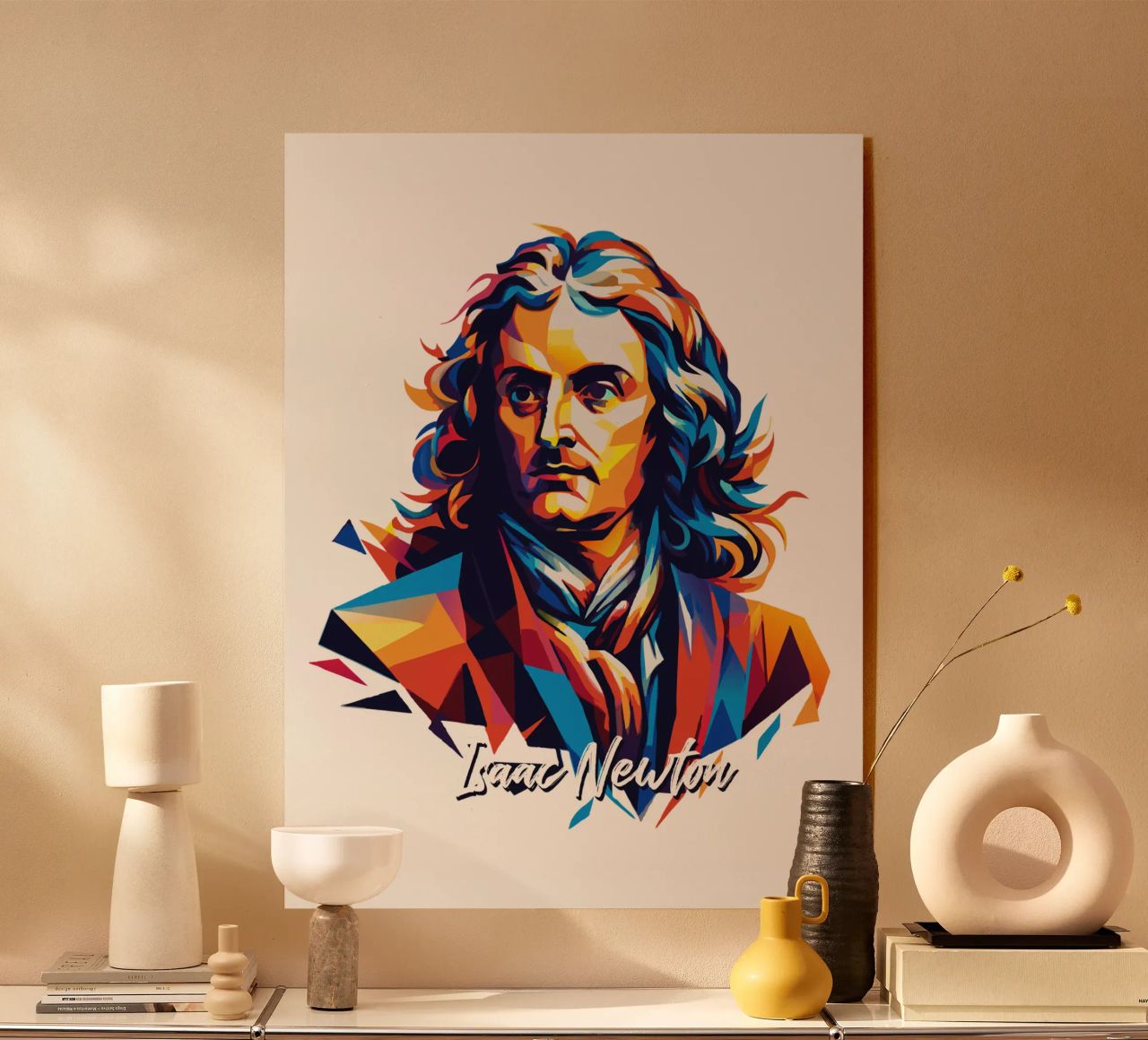 Isaac Newton in WPAP Pop Art plexiglass da vectorartnesia