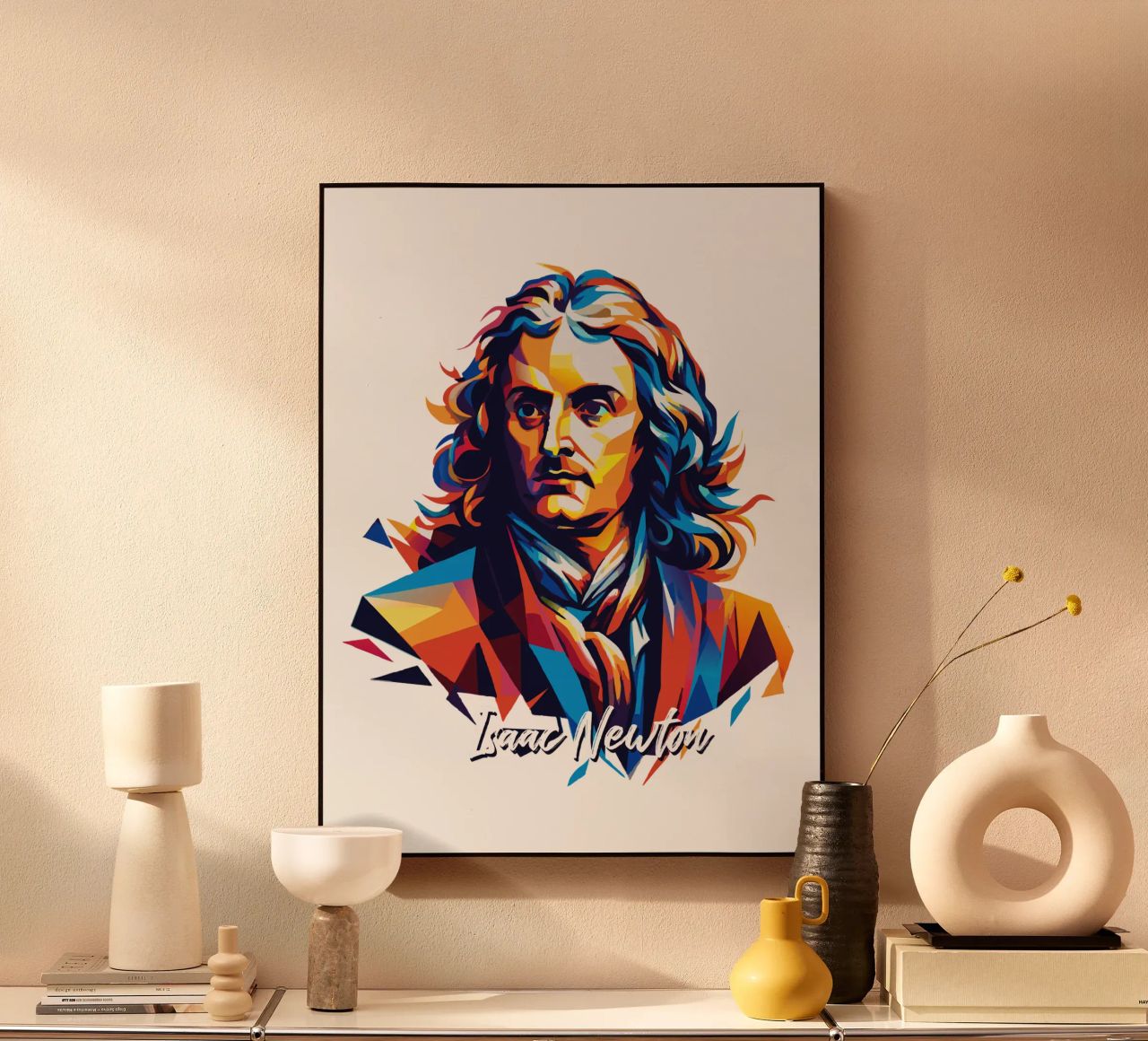 Isaac Newton in WPAP Pop Art alluminio dibond da vectorartnesia