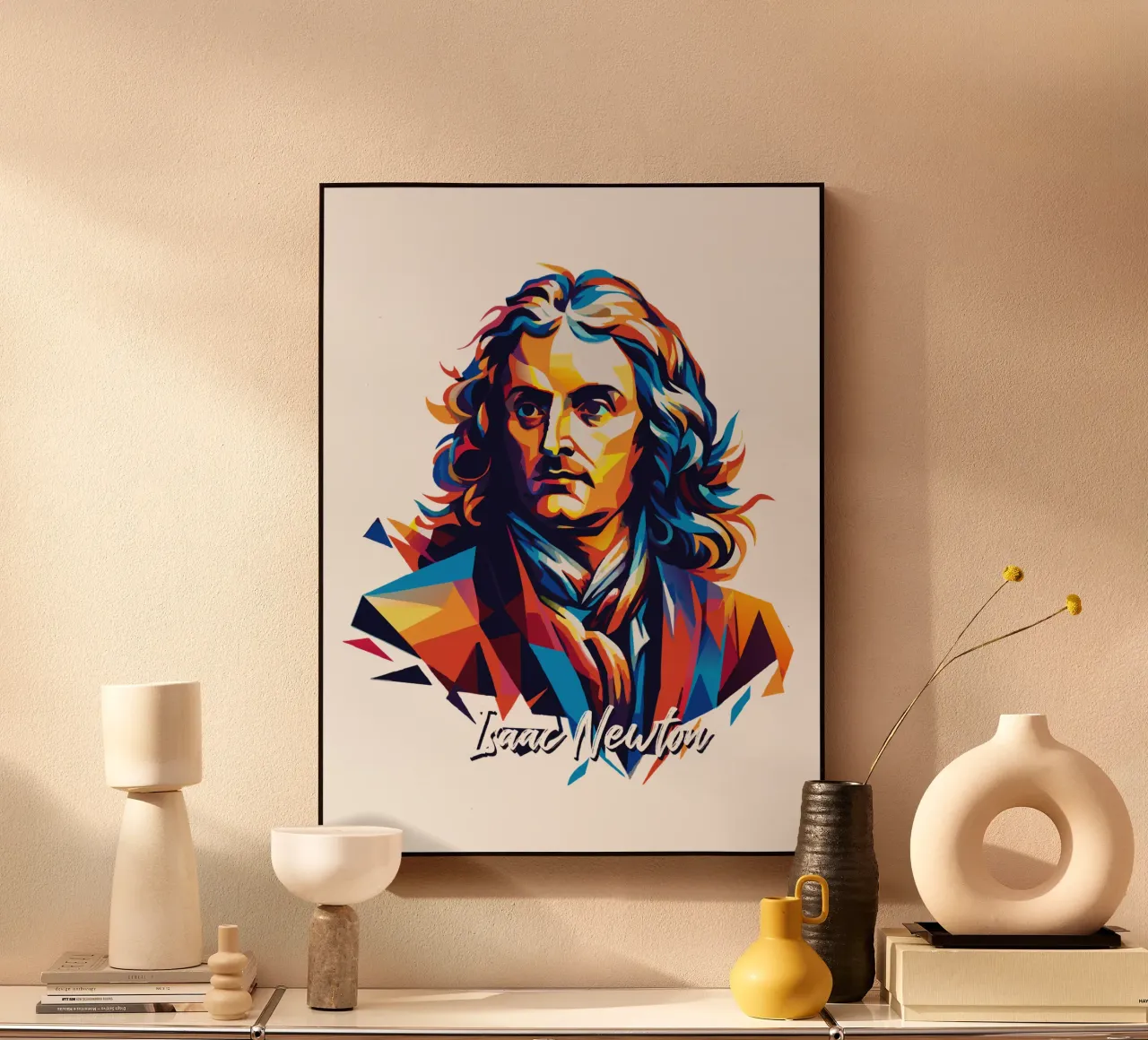 Isaac Newton in WPAP Pop Art Alu-Dibond von vectorartnesia