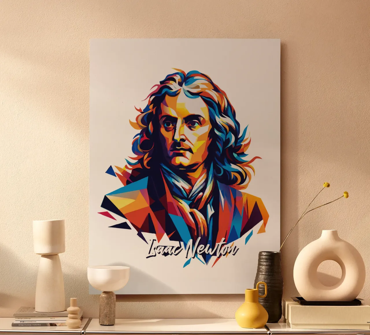 Isaac Newton in WPAP Pop Art alluminio dibond da vectorartnesia