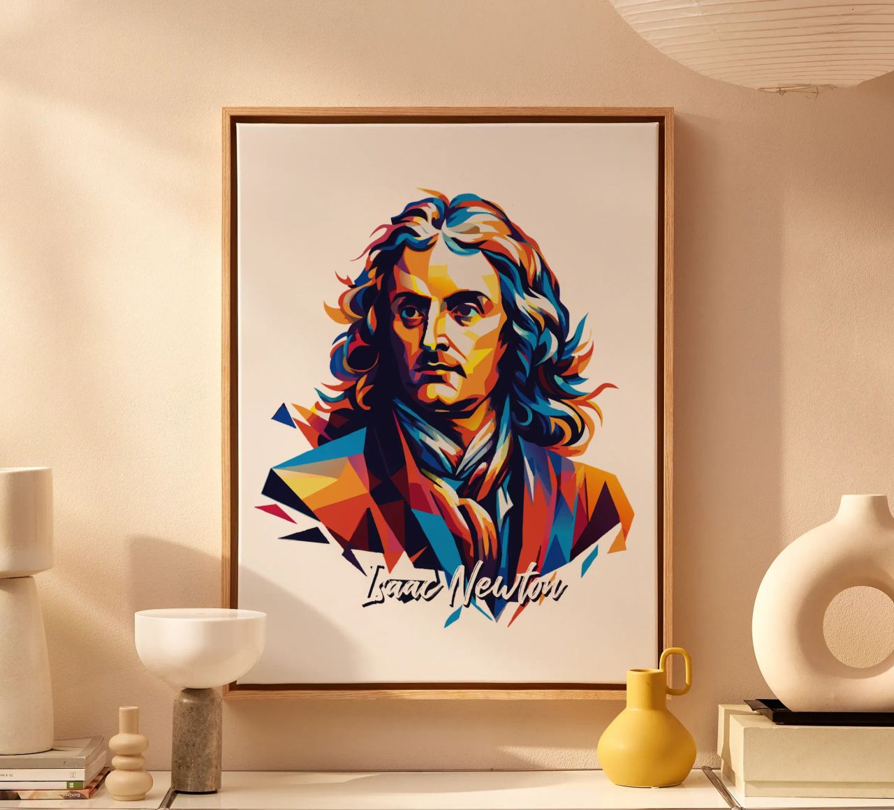 Isaac Newton in WPAP Pop Art tela da vectorartnesia