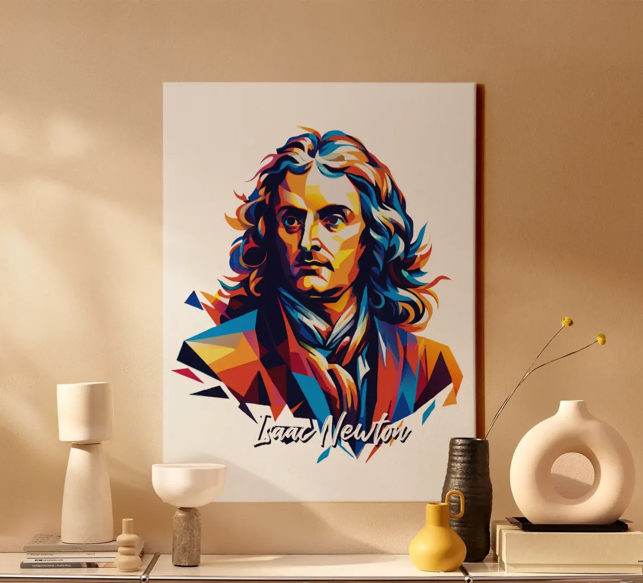 Isaac Newton in WPAP Pop Art Leinwand von vectorartnesia