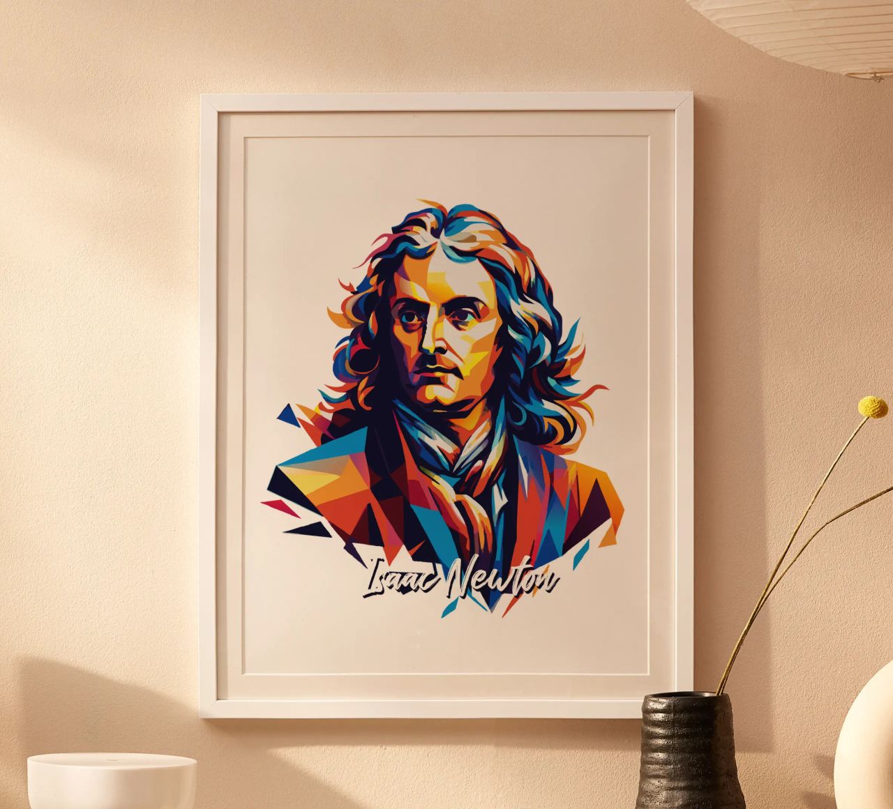 Isaac Newton in WPAP Pop Art poster da vectorartnesia