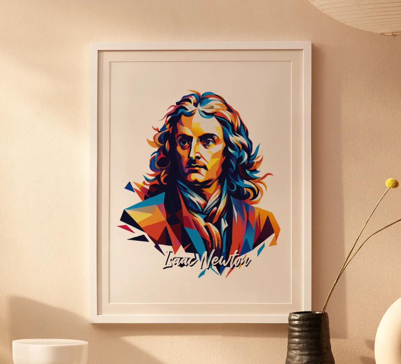 Isaac Newton in WPAP Pop Art Poster von vectorartnesia