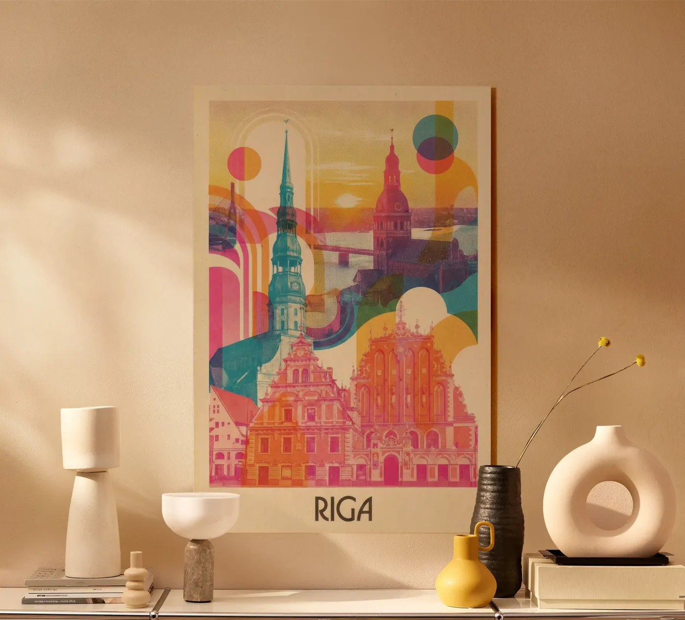 Riga Vintage Art Déco plexiglass da CityArtPoster
