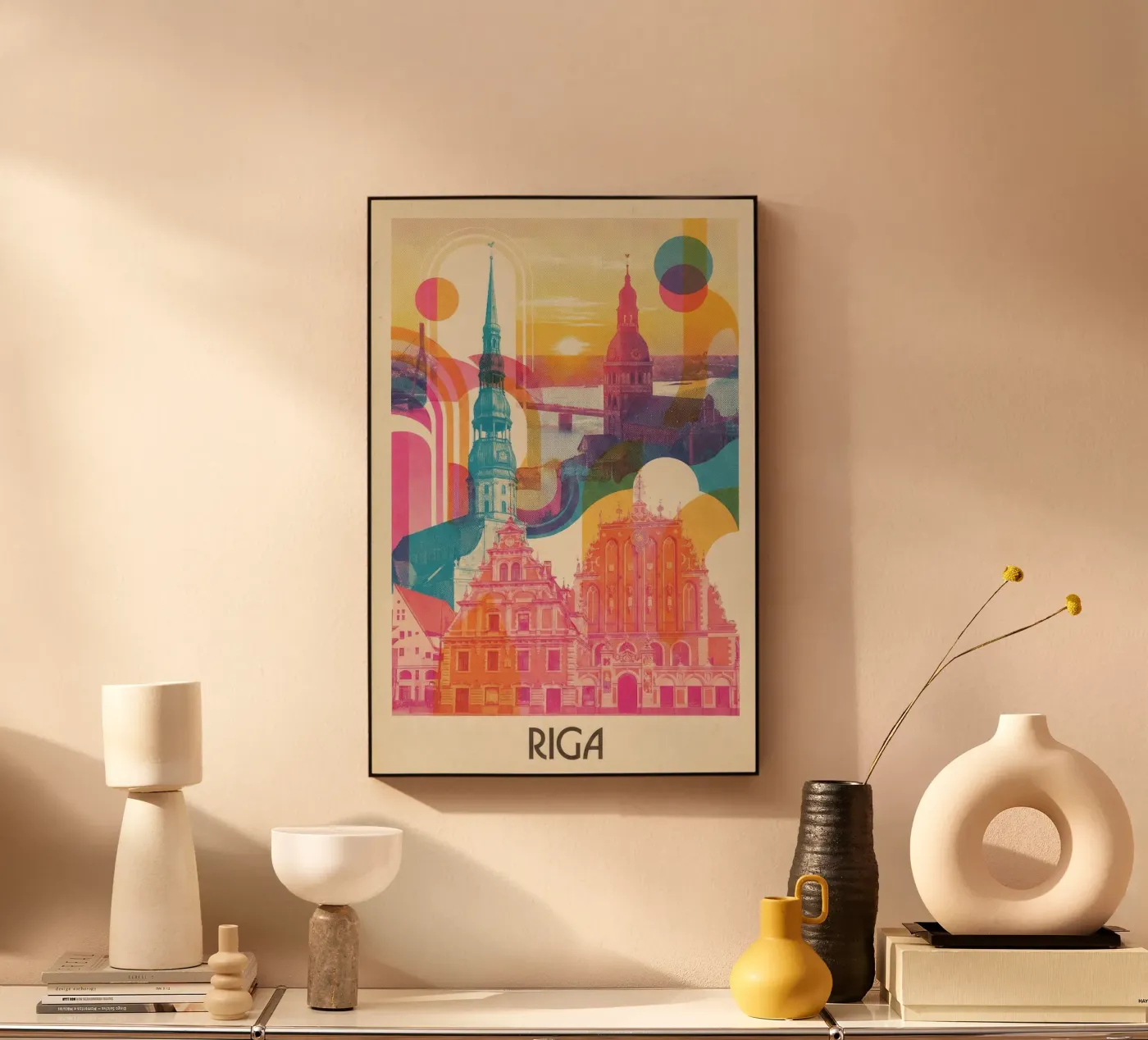 Riga Vintage Art Deco alu dibond de CityArtPoster