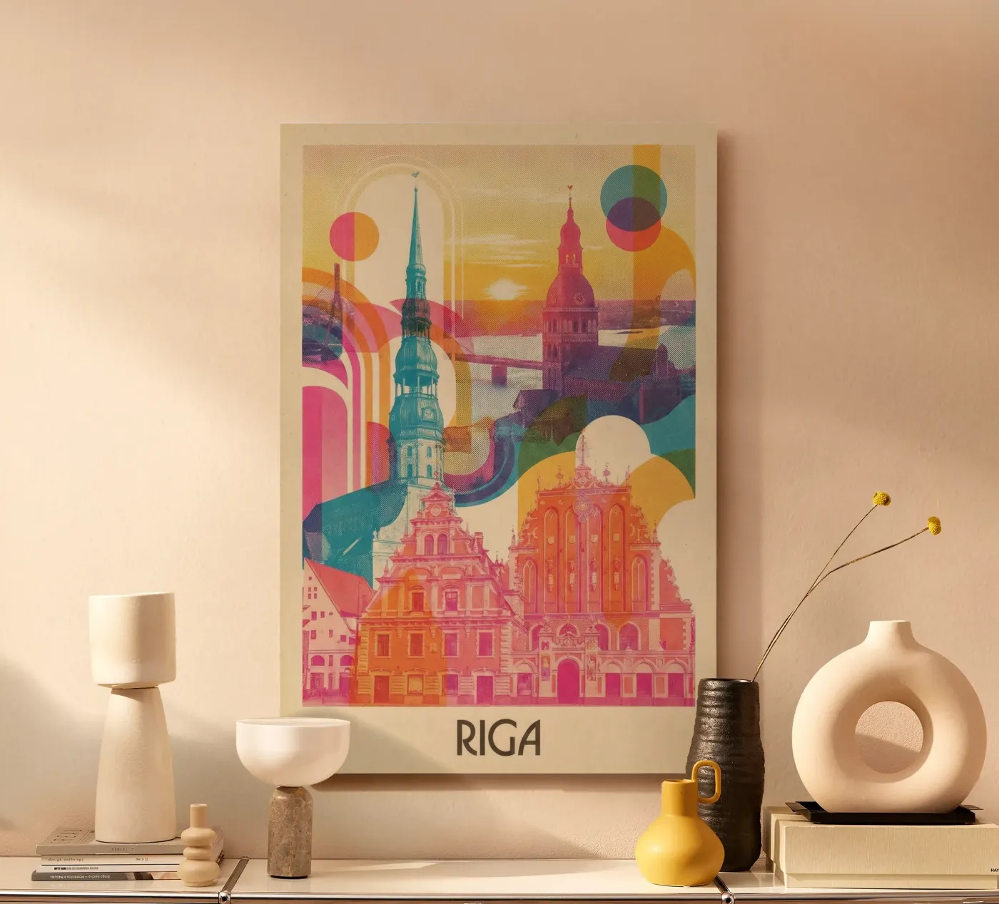 Riga Vintage Art Deco alu dibond de CityArtPoster