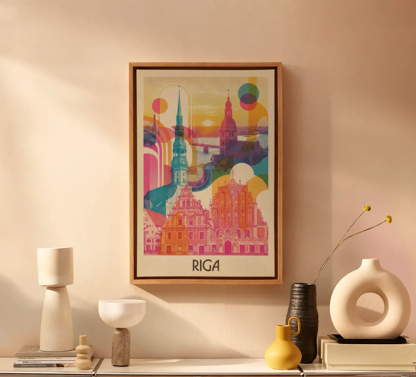 Riga Vintage Art Déco tela da CityArtPoster