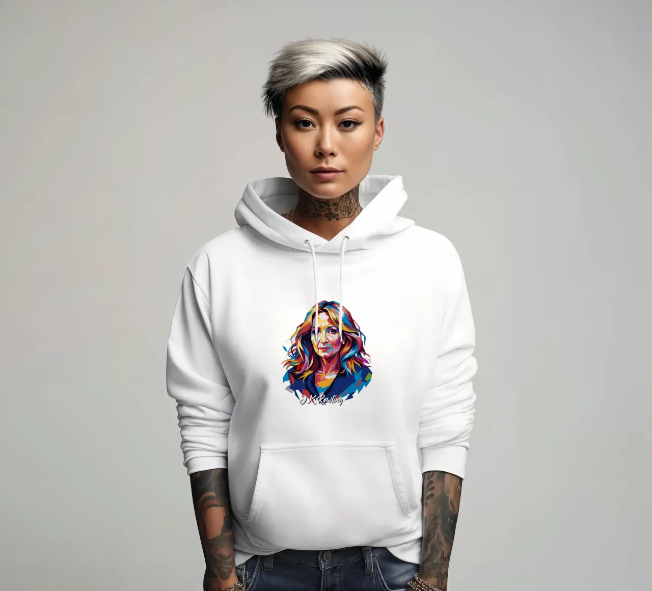 J.K. Rowling in WPAP Pop Art hoodie by vectorartnesia