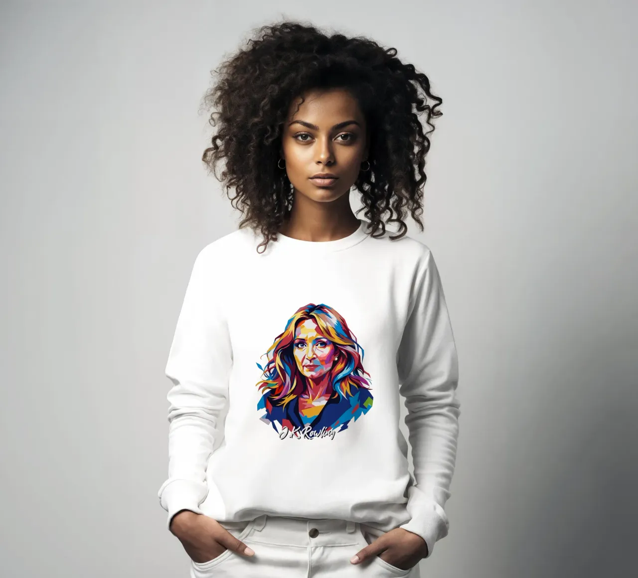J.K. Rowling in WPAP Pop Art Sweatshirt von vectorartnesia