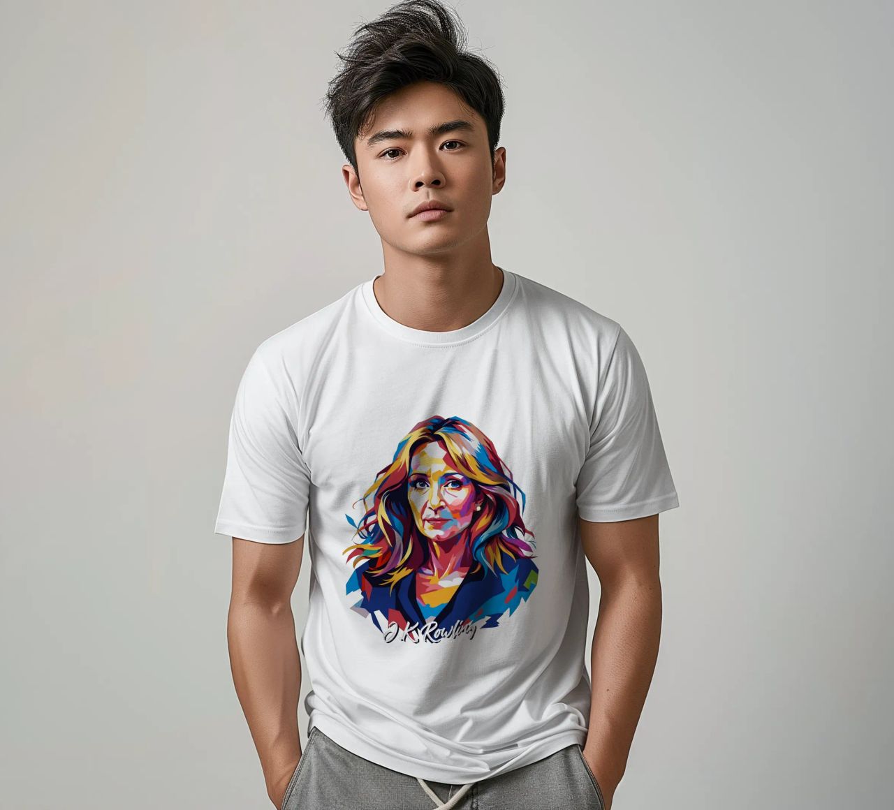 J.K. Rowling in WPAP Pop Art t-shirt da vectorartnesia