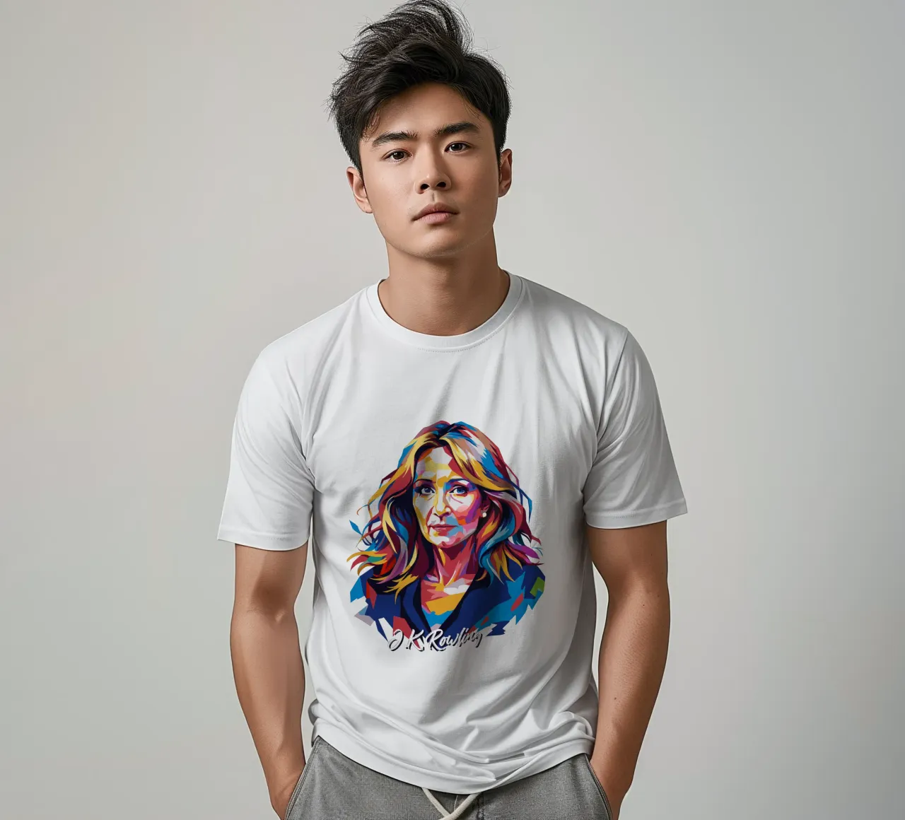 J.K. Rowling in WPAP Pop Art t-shirt da vectorartnesia