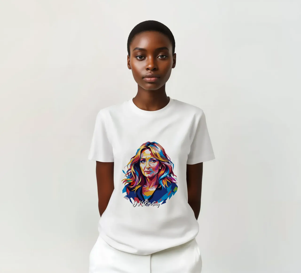 J.K. Rowling in WPAP Pop Art t-shirt da vectorartnesia