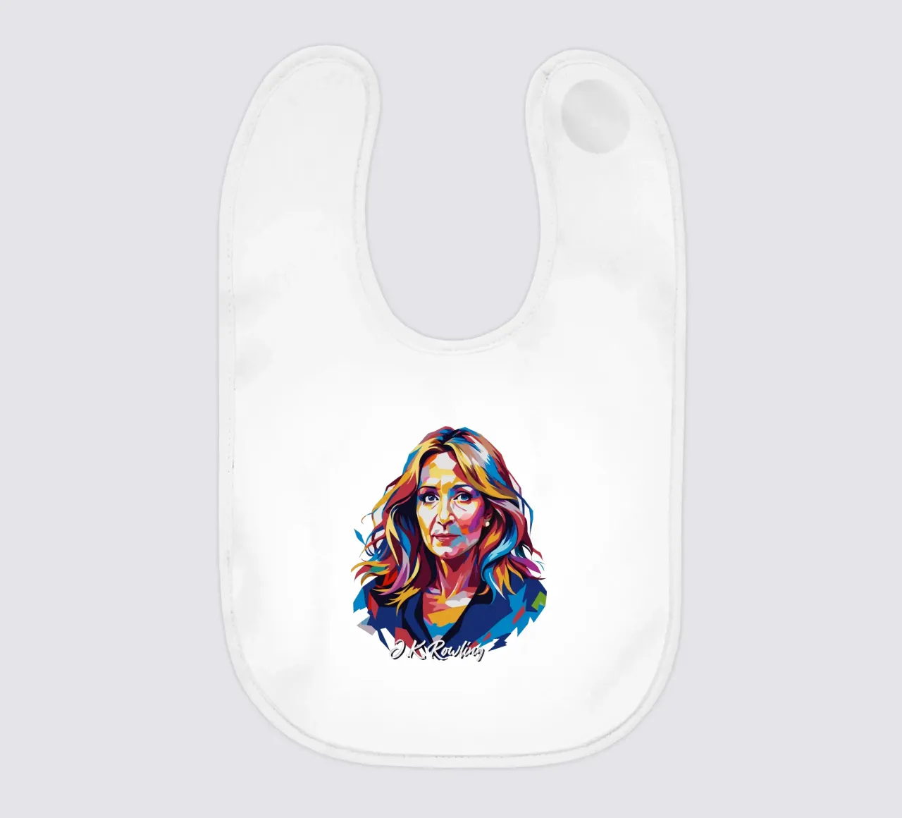 J.K. Rowling in WPAP Pop Art Babylätzchen von vectorartnesia