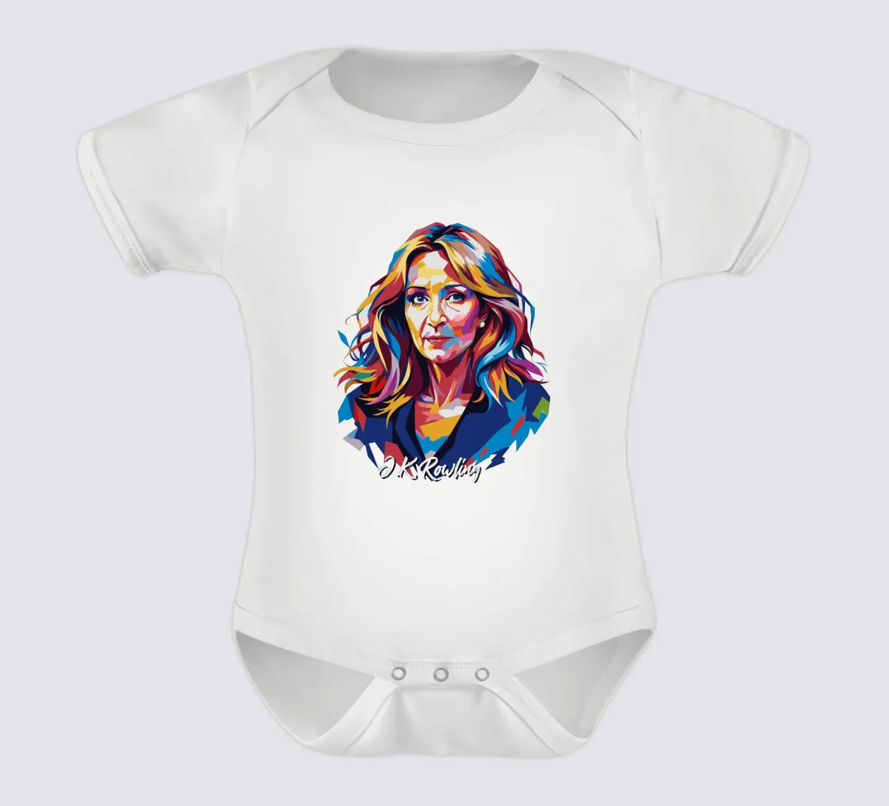 J.K. Rowling in WPAP Pop Art body neonato maniche corte da vectorartnesia
