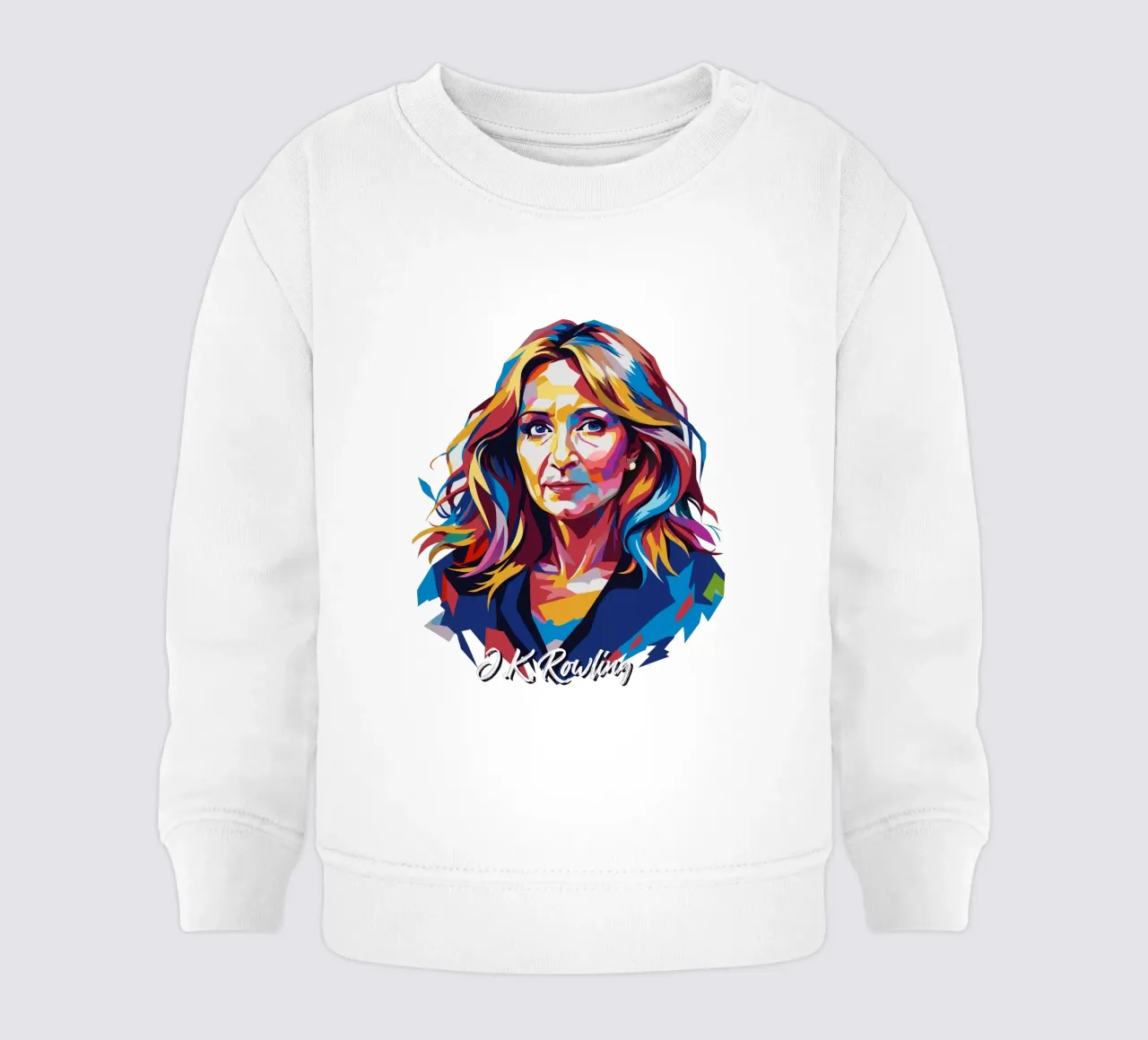 J.K. Rowling in WPAP Pop Art baby sweatshirt van vectorartnesia