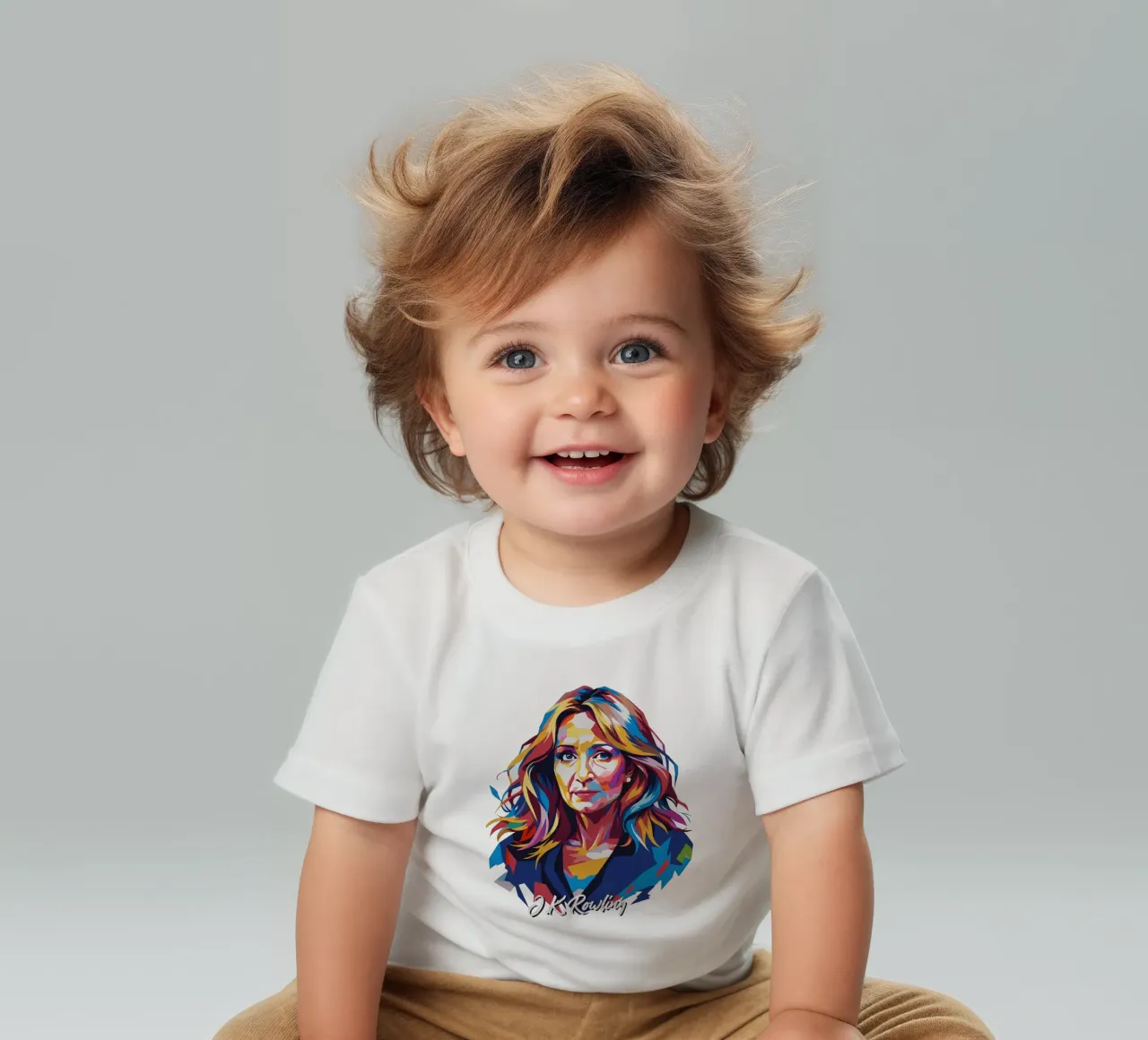 J.K. Rowling in WPAP Pop Art Baby T-Shirt von vectorartnesia