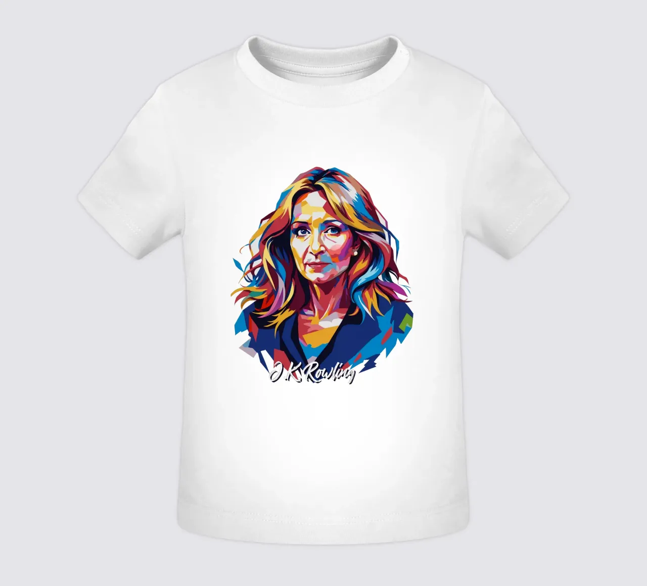 J.K. Rowling in WPAP Pop Art Baby T-Shirt von vectorartnesia