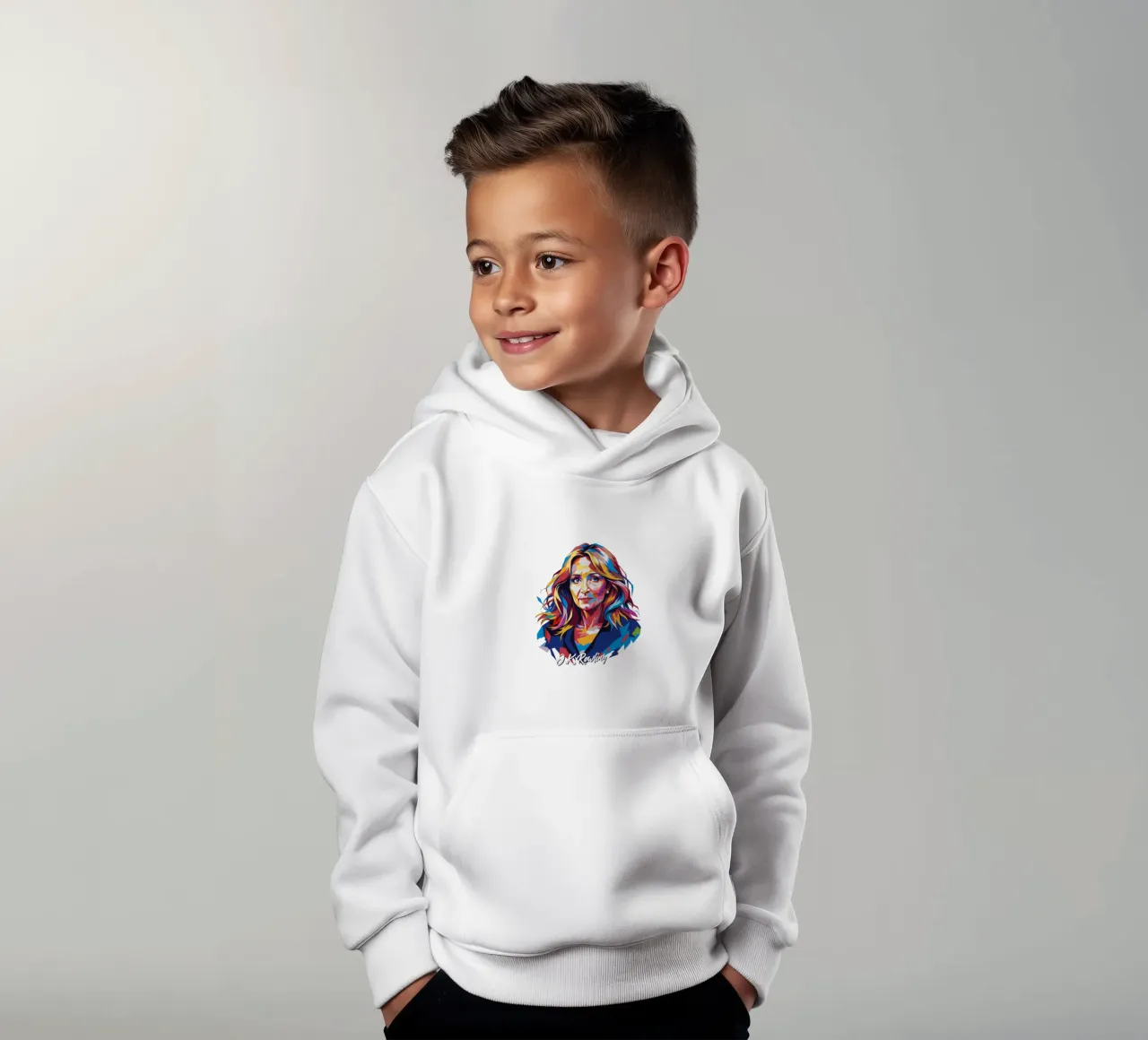 J.K. Rowling in WPAP Pop Art felpa bambino con cappuccio da vectorartnesia