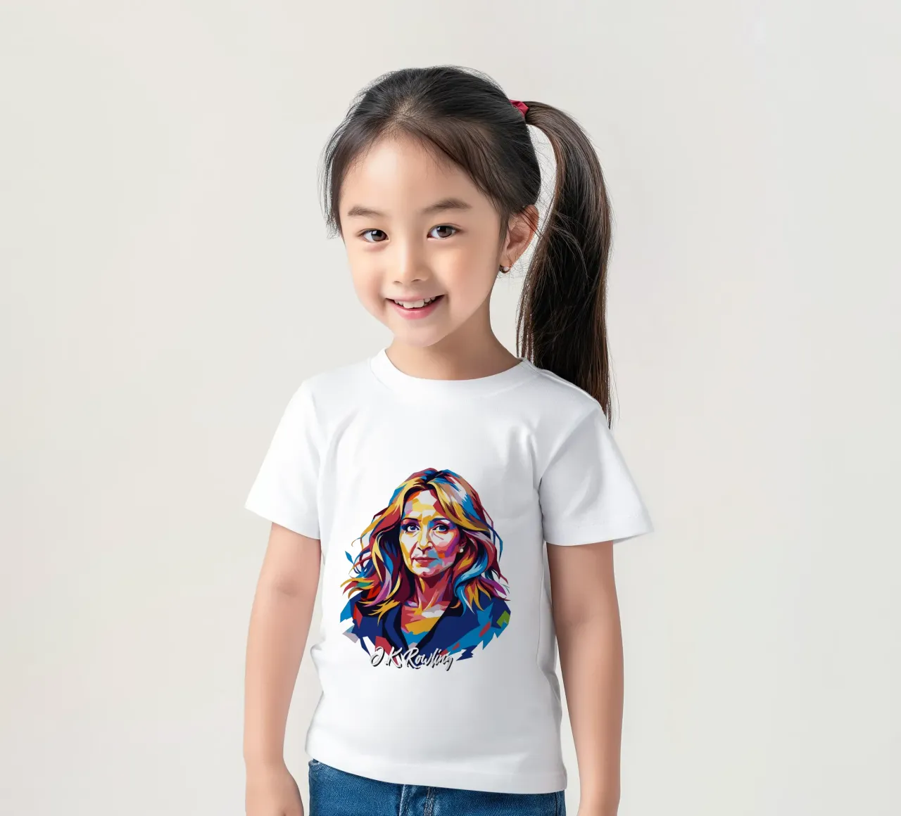 J.K. Rowling in WPAP Pop Art t-shirt bambini da vectorartnesia