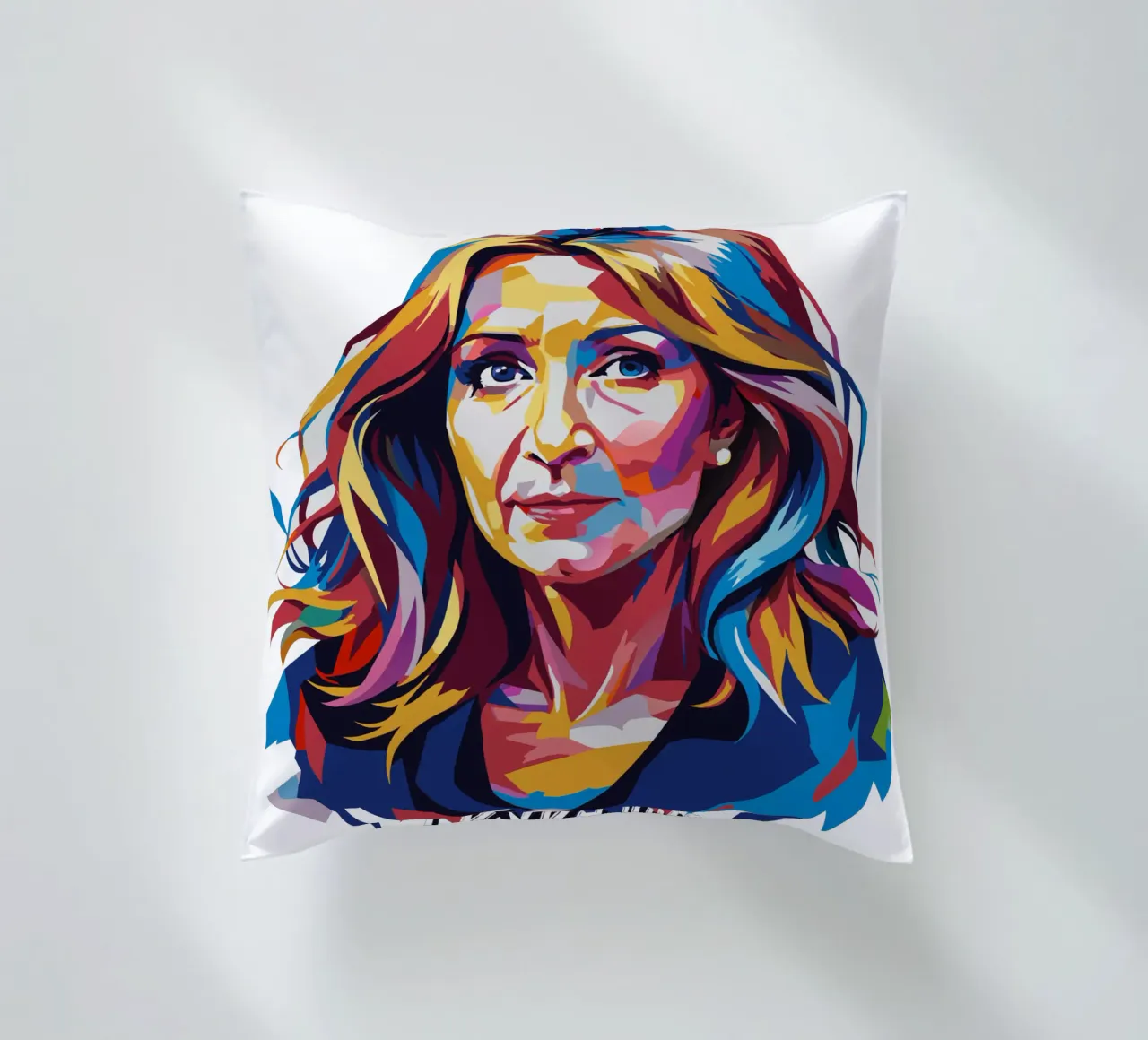 J.K. Rowling in WPAP Pop Art Kissen von vectorartnesia