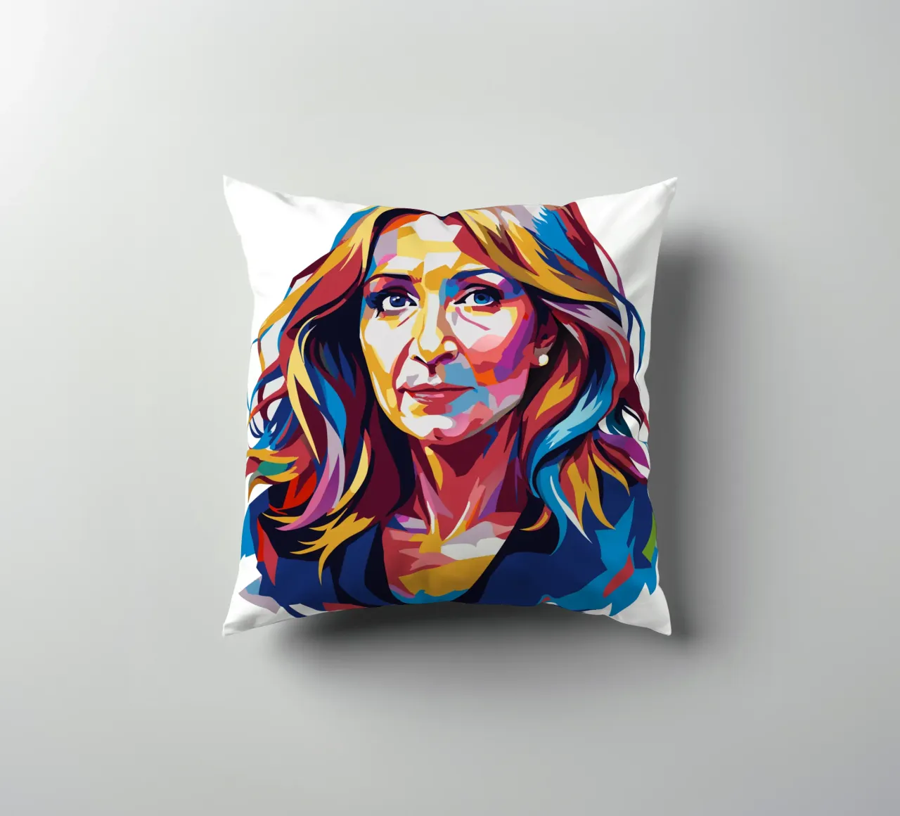 J.K. Rowling in WPAP Pop Art Kissen von vectorartnesia