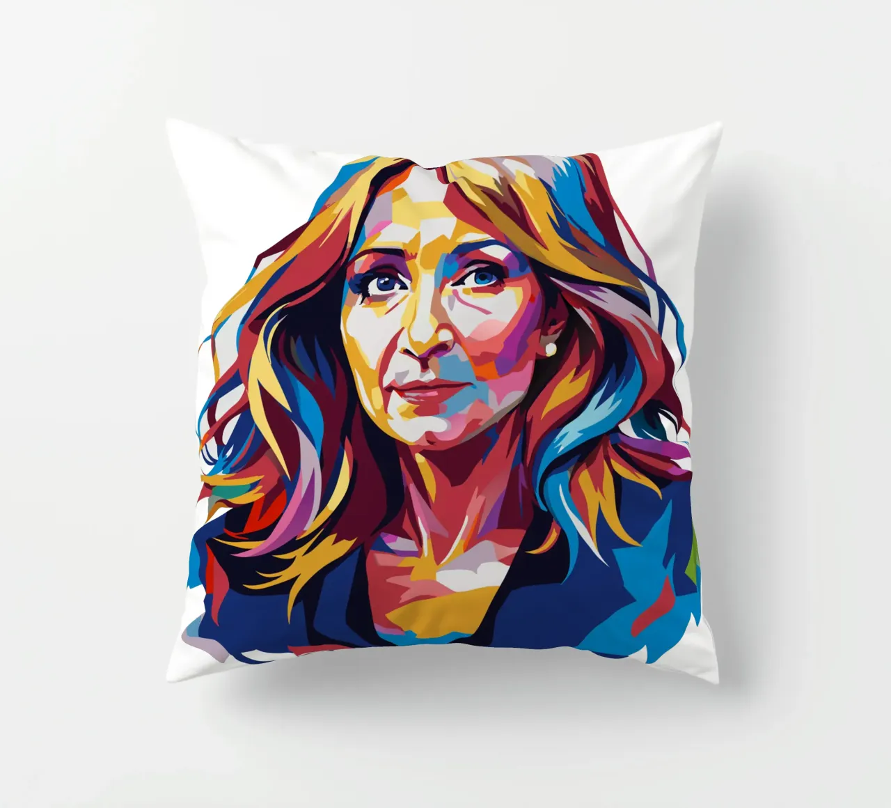 J.K. Rowling in WPAP Pop Art kussen van vectorartnesia