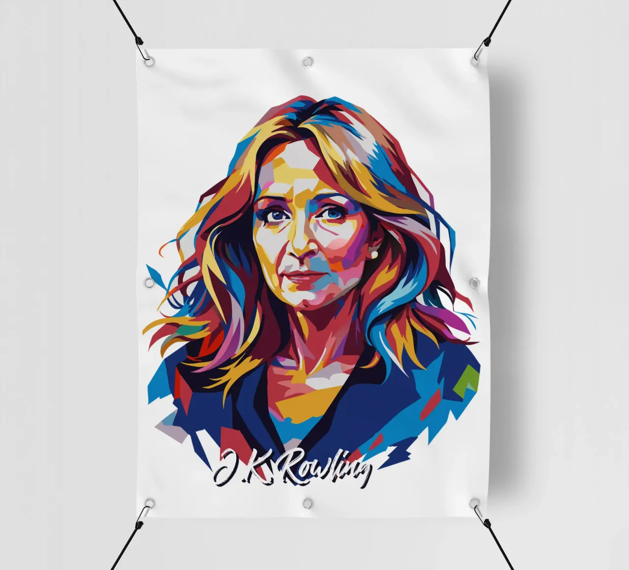 J.K. Rowling in WPAP Pop Art telo in pvc da vectorartnesia
